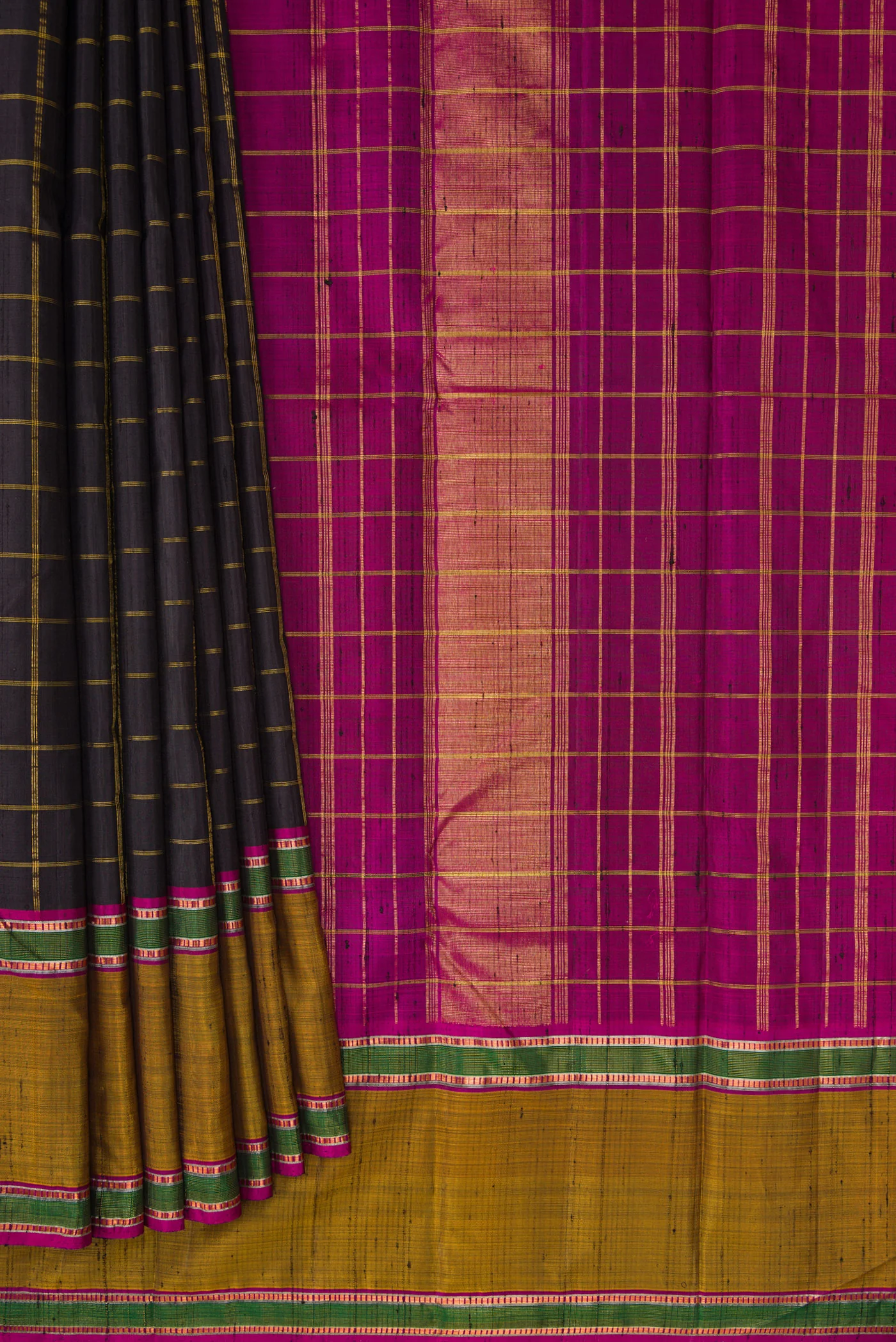 Black Kanchipuram Silk Saree - Image 4