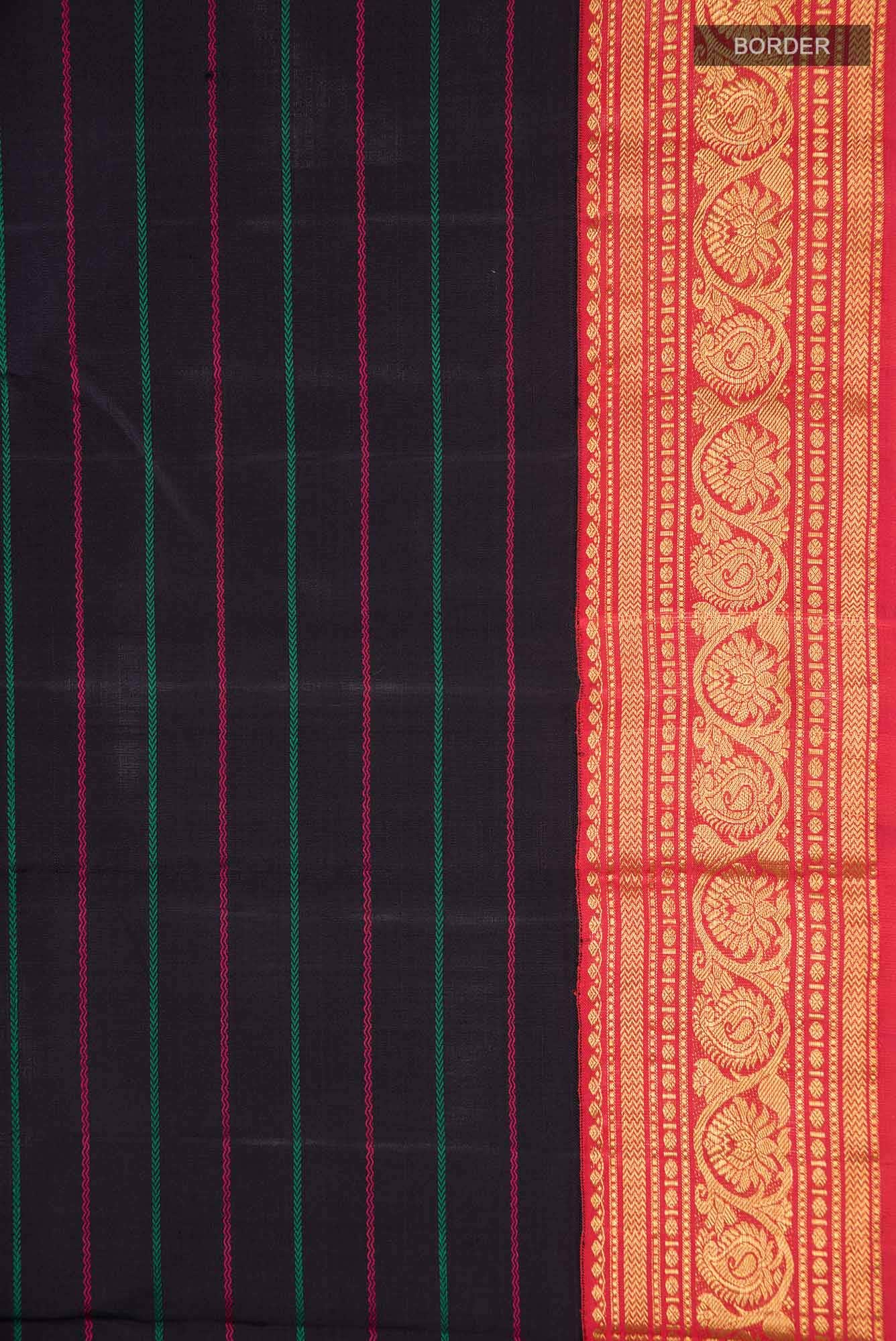 Black Kanjivaram Silk Saree - Image 5