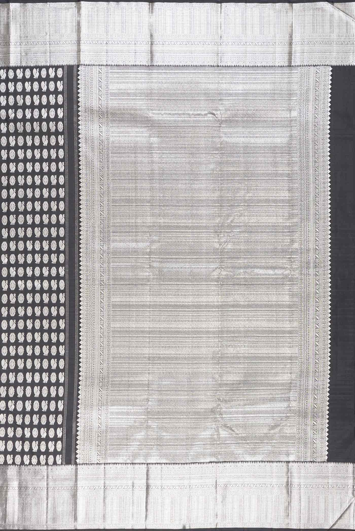 Pure Silk Pure Zari Black Kanjivaram Saree - Image 5