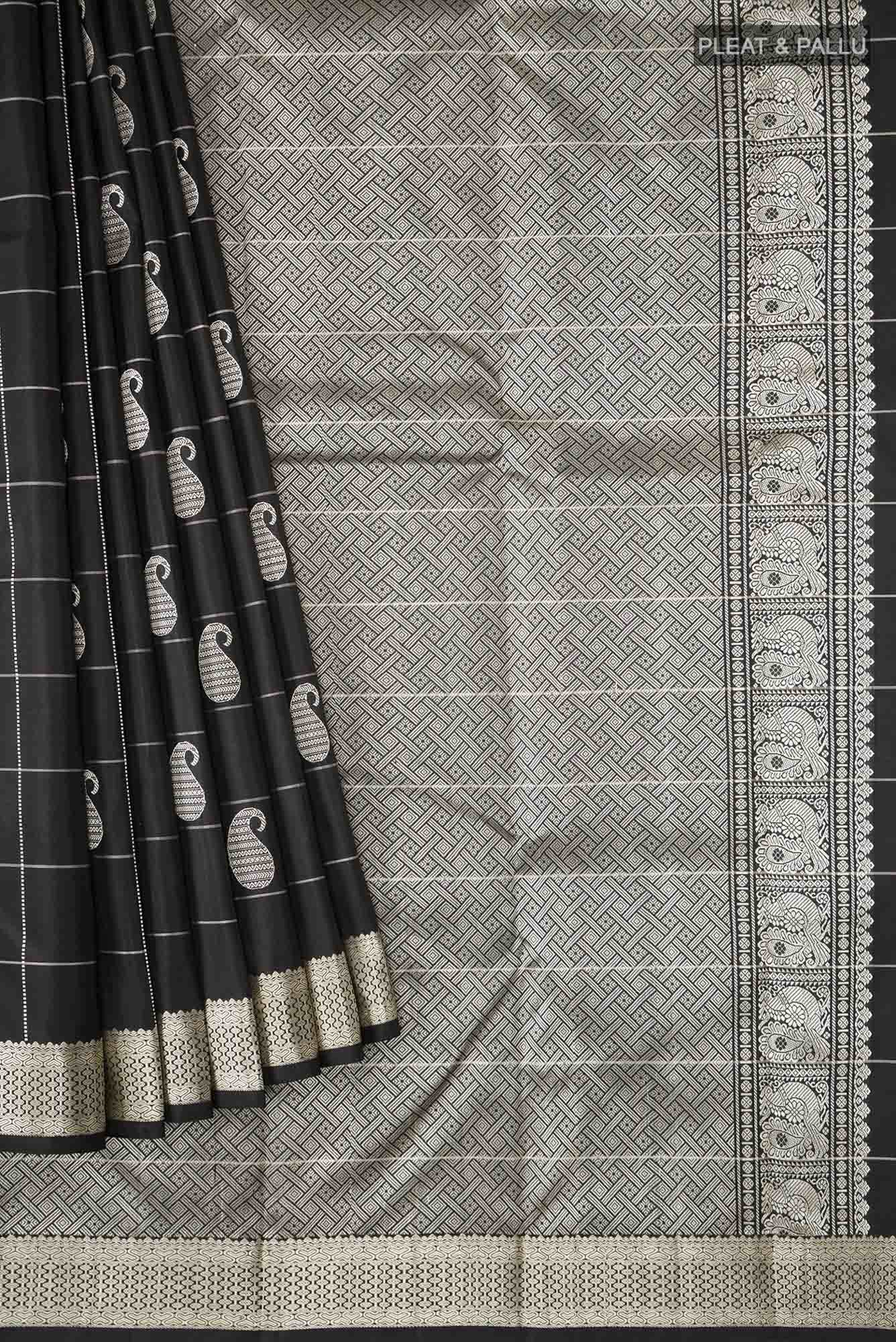 Black Kanjivaram Silk Saree - Image 2