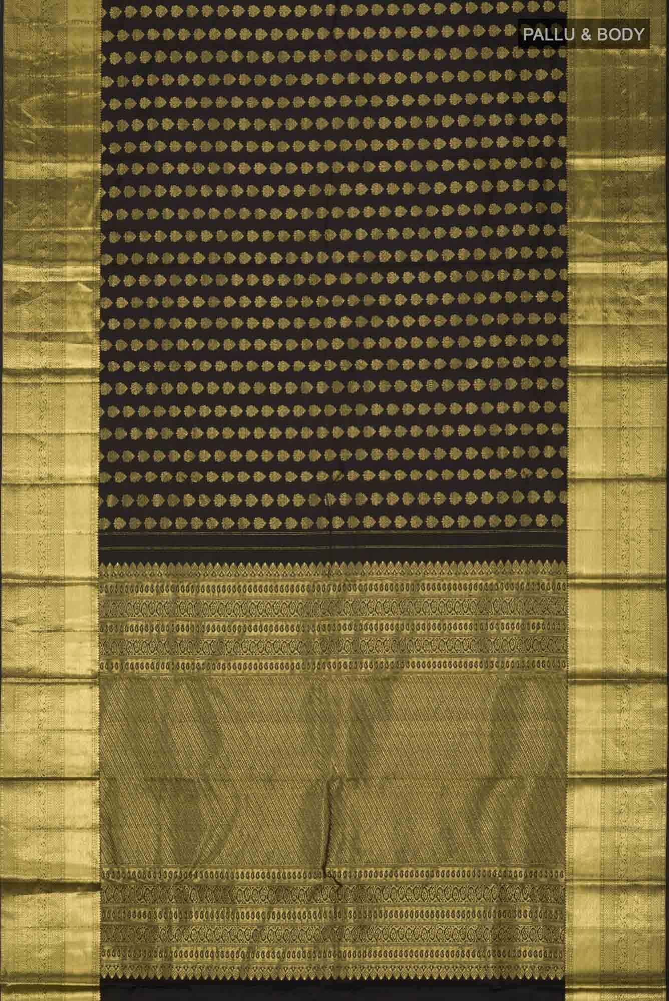 Black Kanchipuram Silk Saree - Image 4