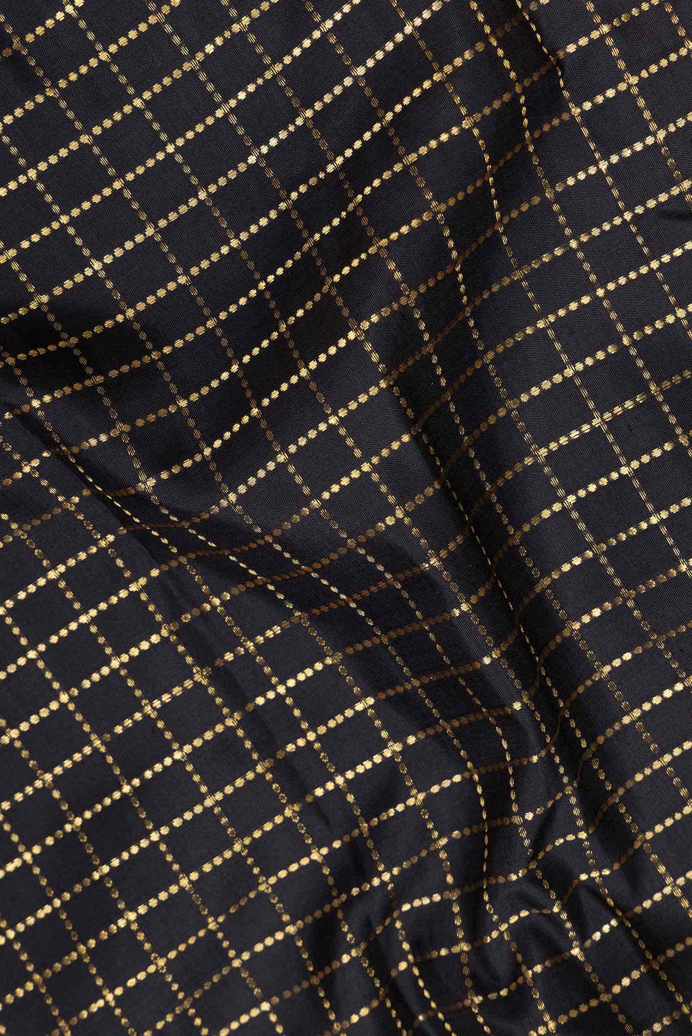 Pure Silk Pure Zari Black Kanchipuram Saree - Image 3