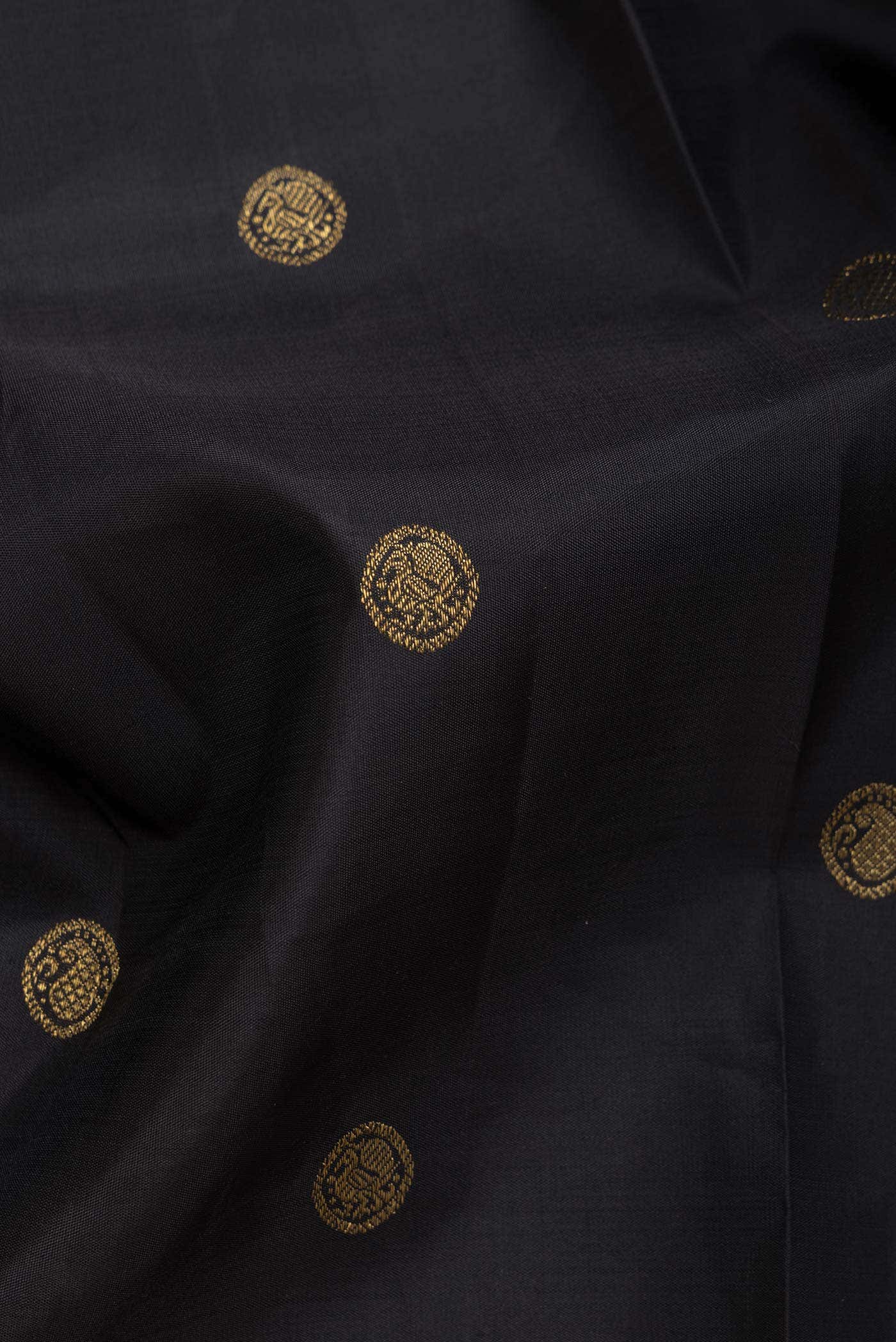 Black Kanchipuram Silk Saree - Image 3