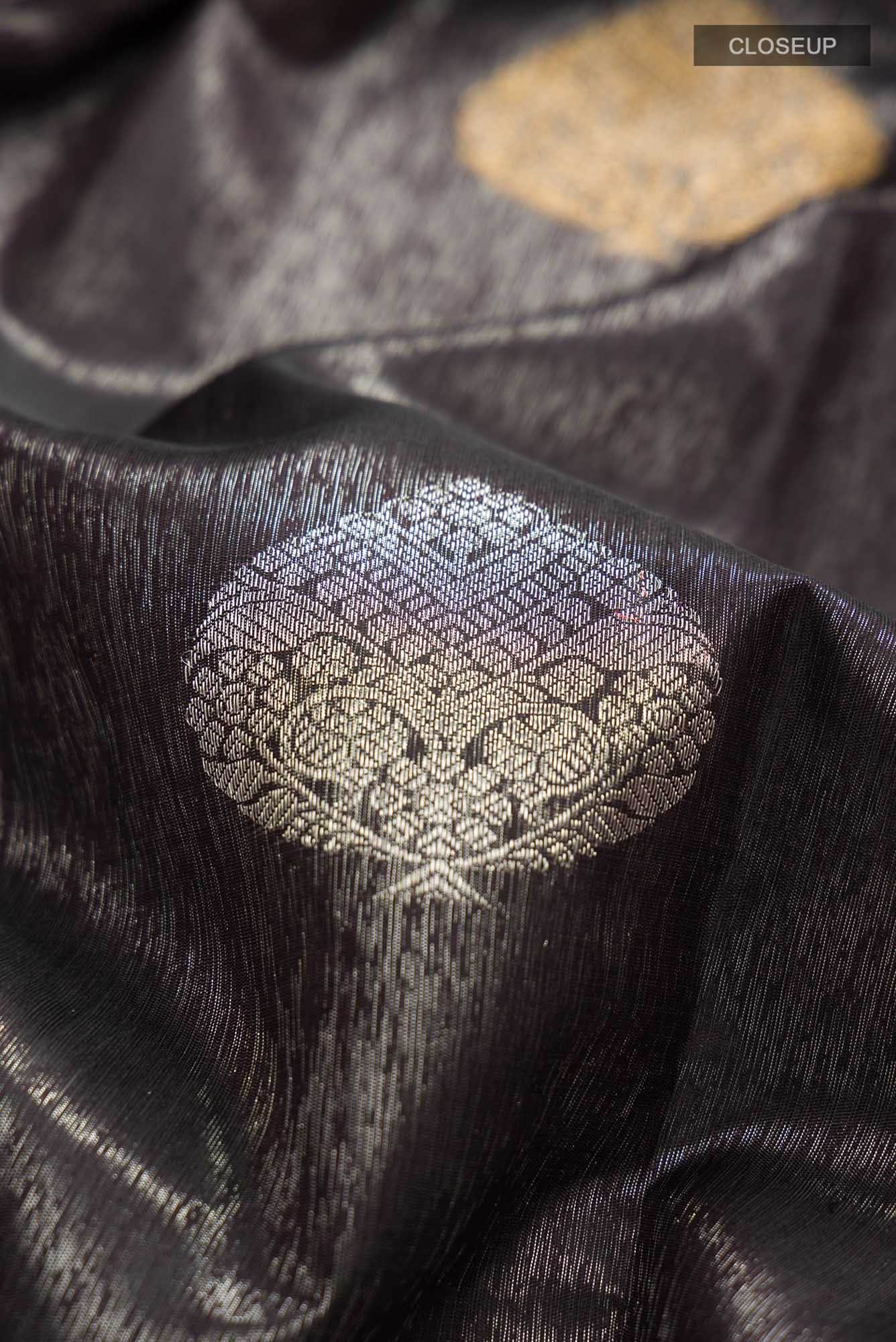 Black Kanchipuram Silk Saree - Image 3