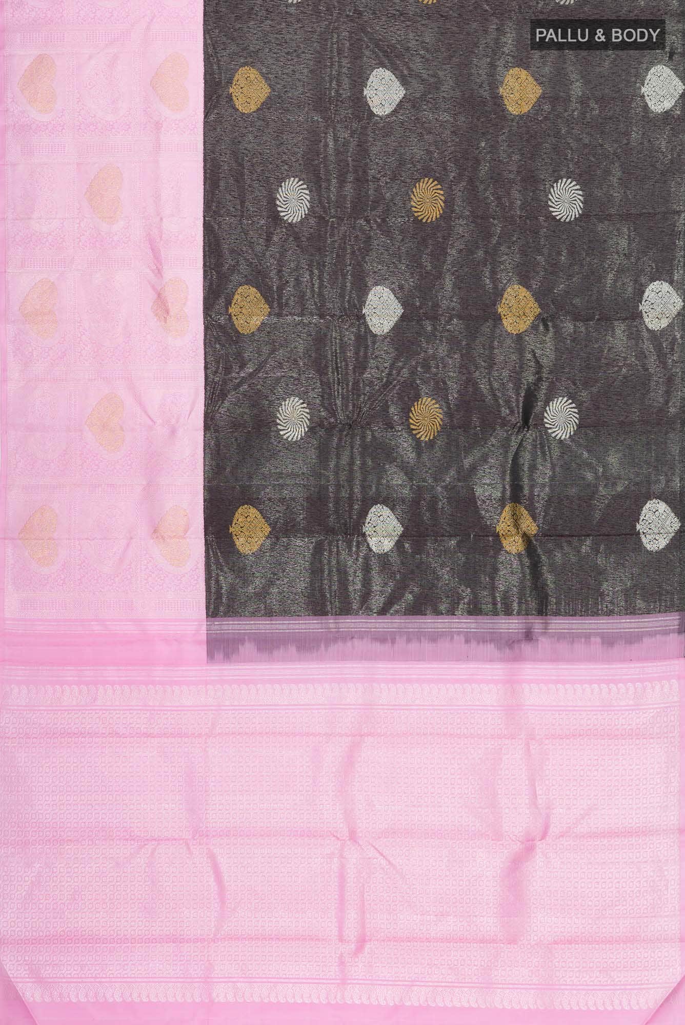 Black Kanchipuram Silk Saree - Image 4