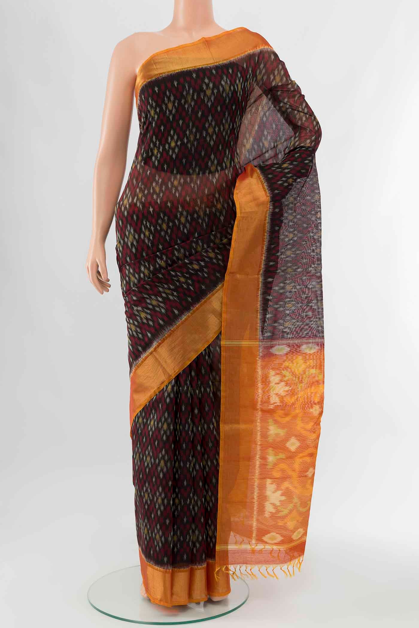 Black Kora Cotton Saree