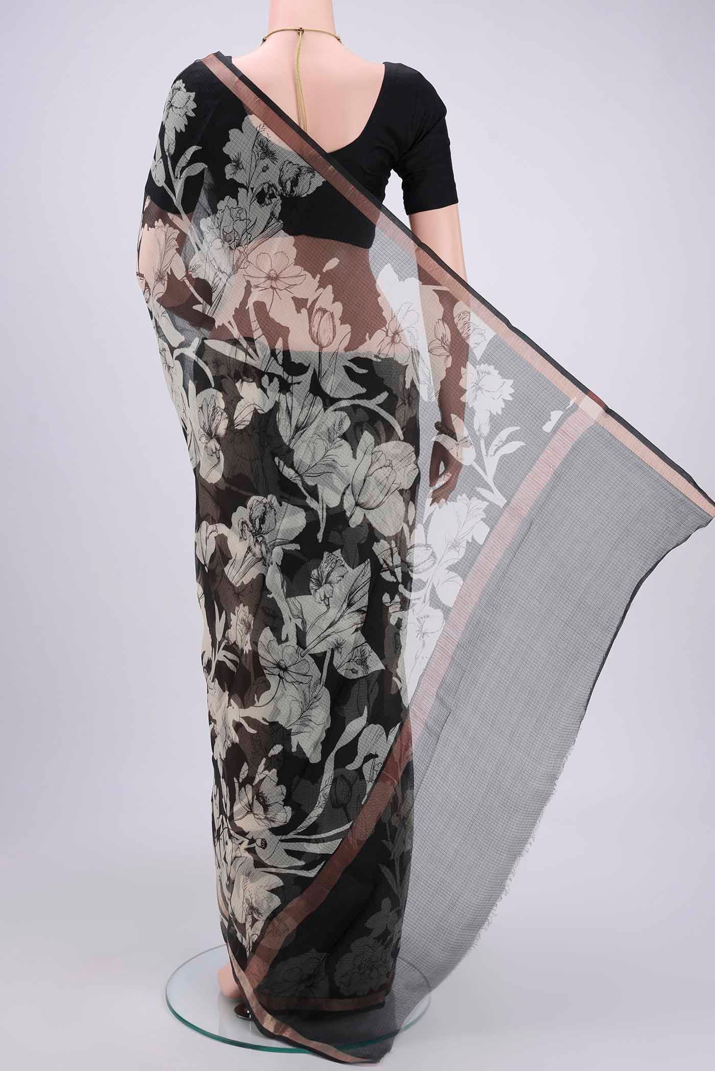 Black Kota Silk Saree - Image 3