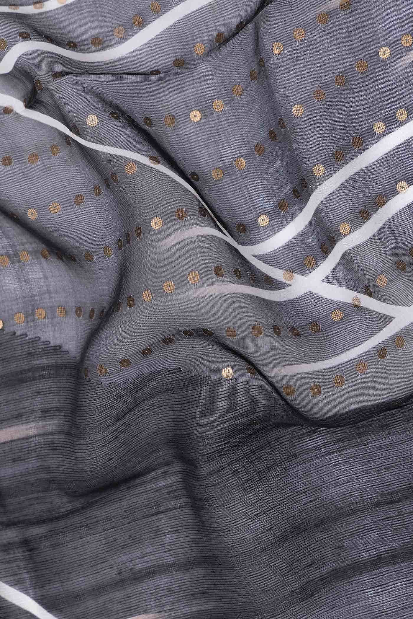 Black Tussar Silk Saree - Image 3
