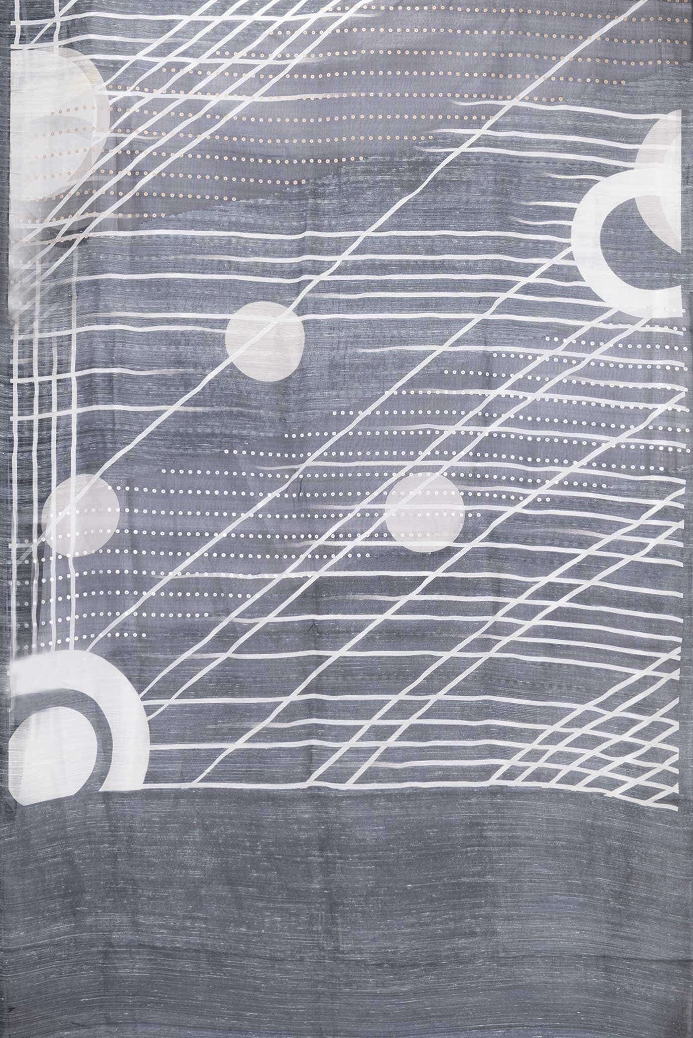 Black Tussar Silk Saree - Image 4