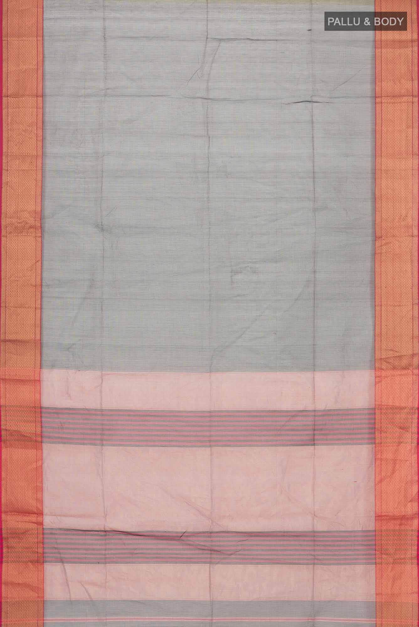 Black Maheshwari Silk Cotton Saree - Image 2