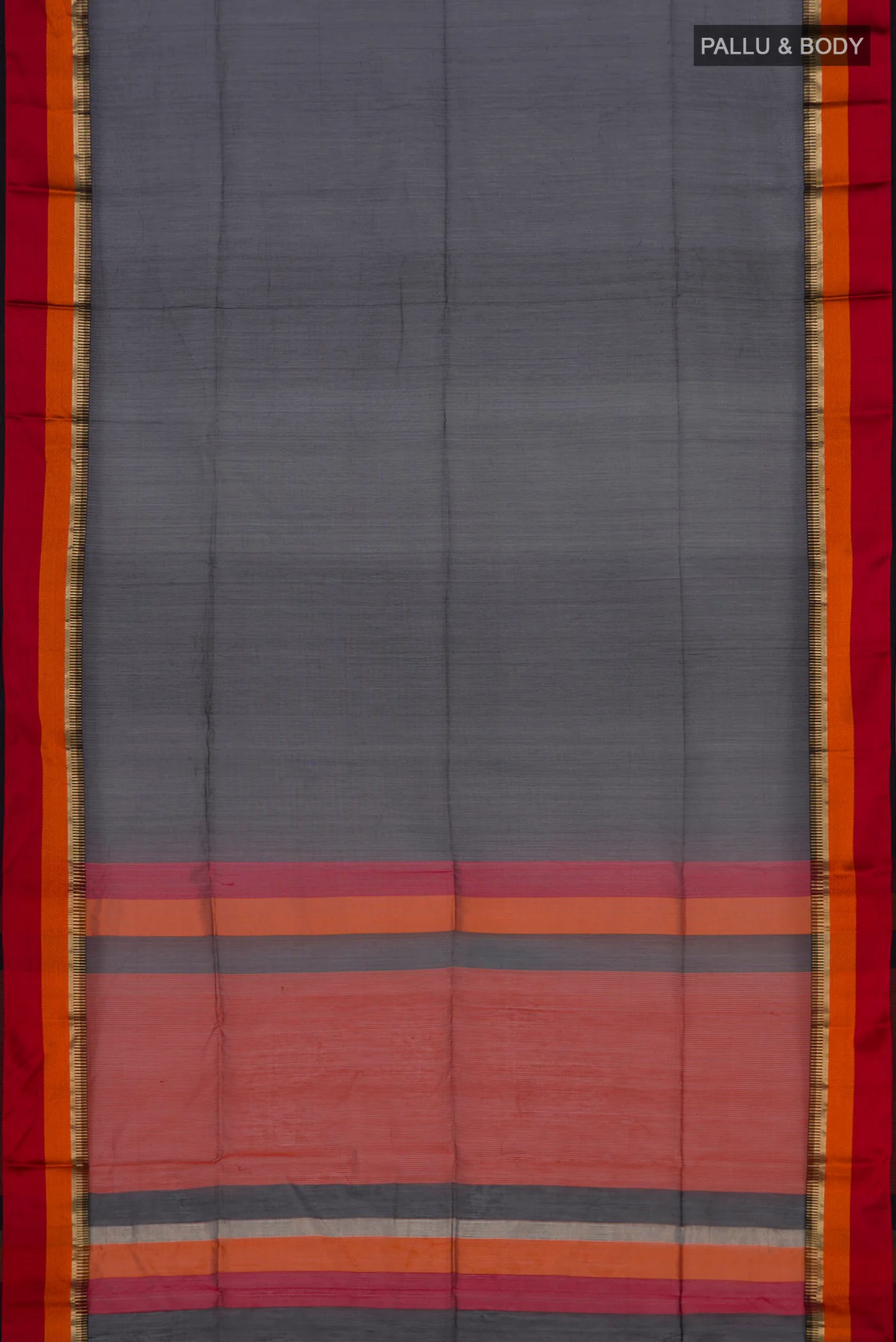 Black Maheshwari Silk Cotton Saree - Image 5