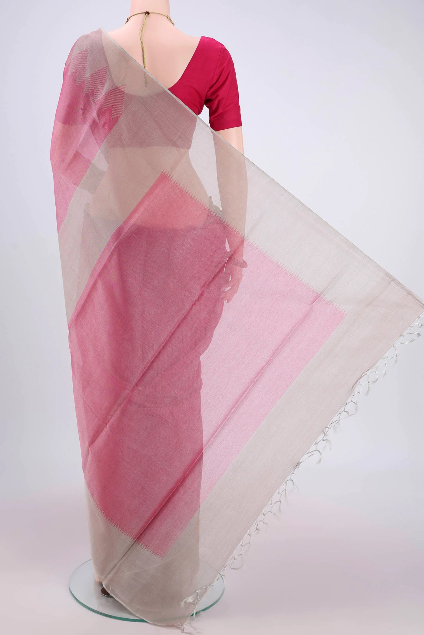 Black MP Tussar Saree - Image 3