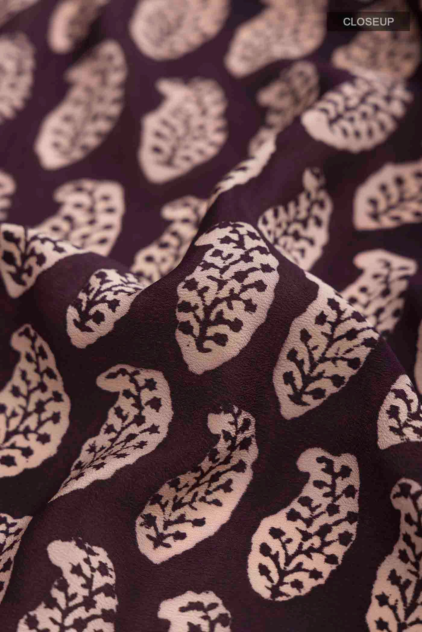 Black Mysore Crepe Saree - Image 2