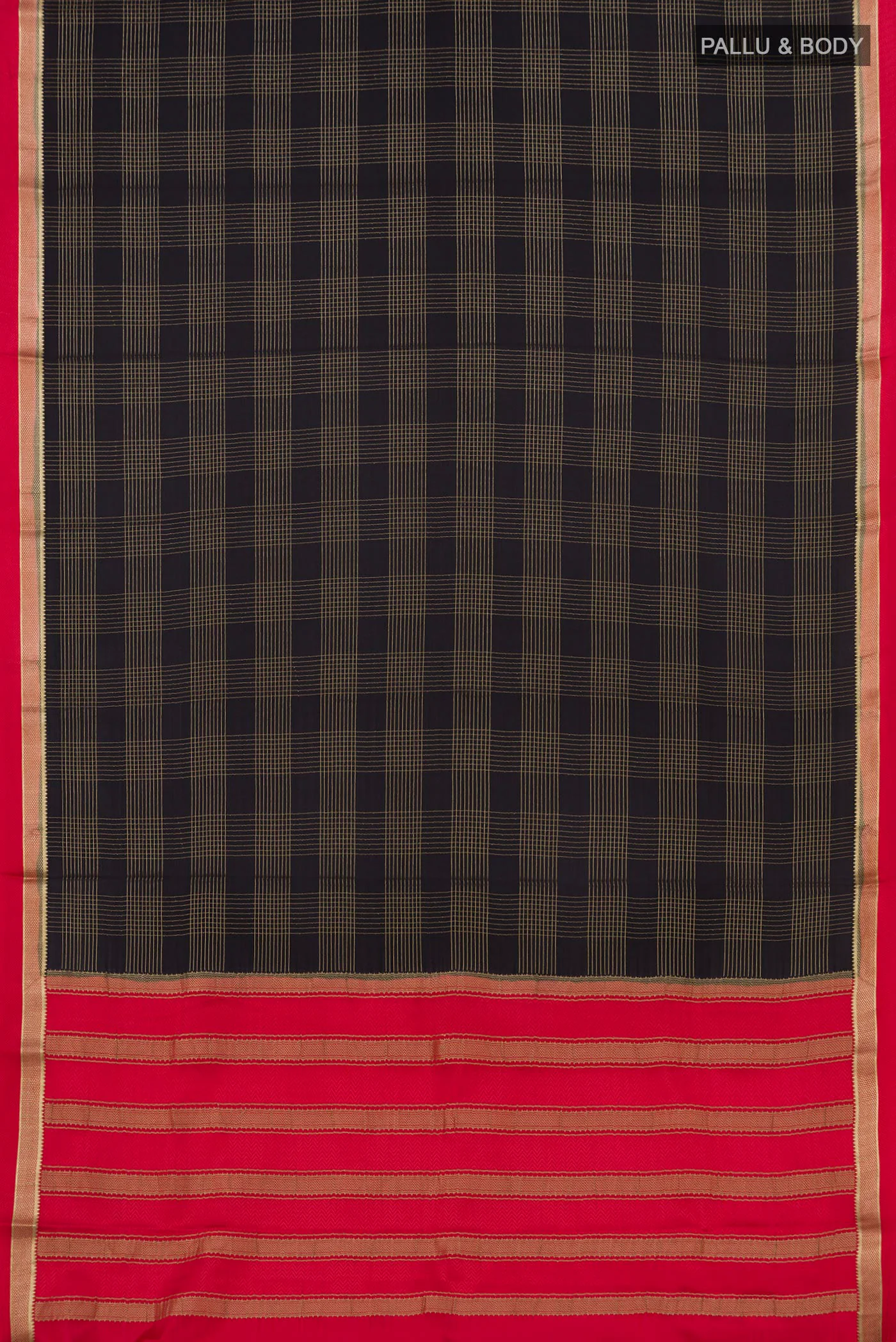 Black Mysore Crepe Saree - Image 5
