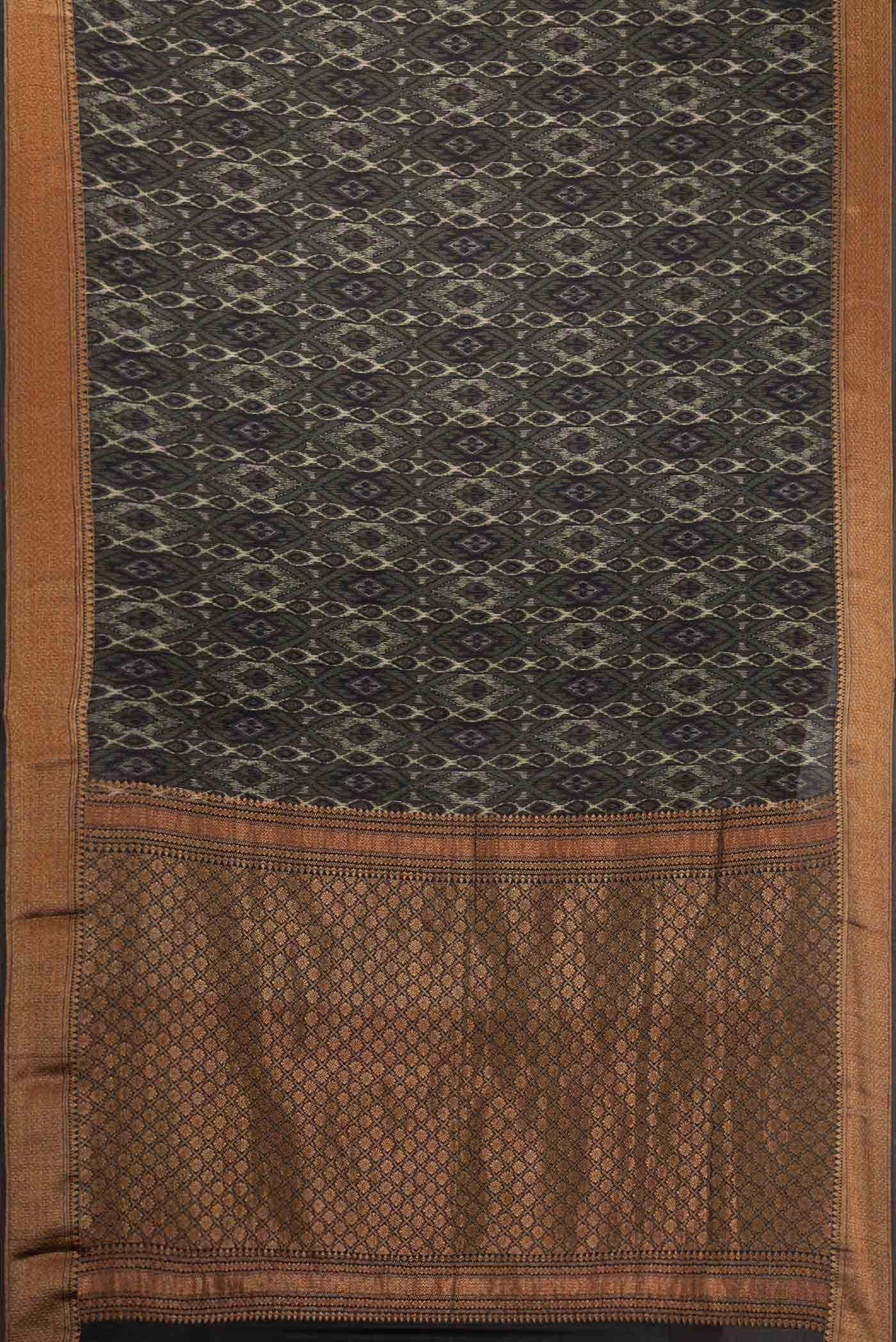 Black Mysore Crepe Saree - Image 4