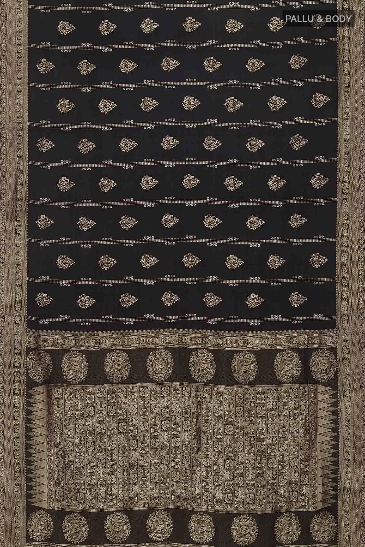 Black Mysore Crepe Saree - Image 4