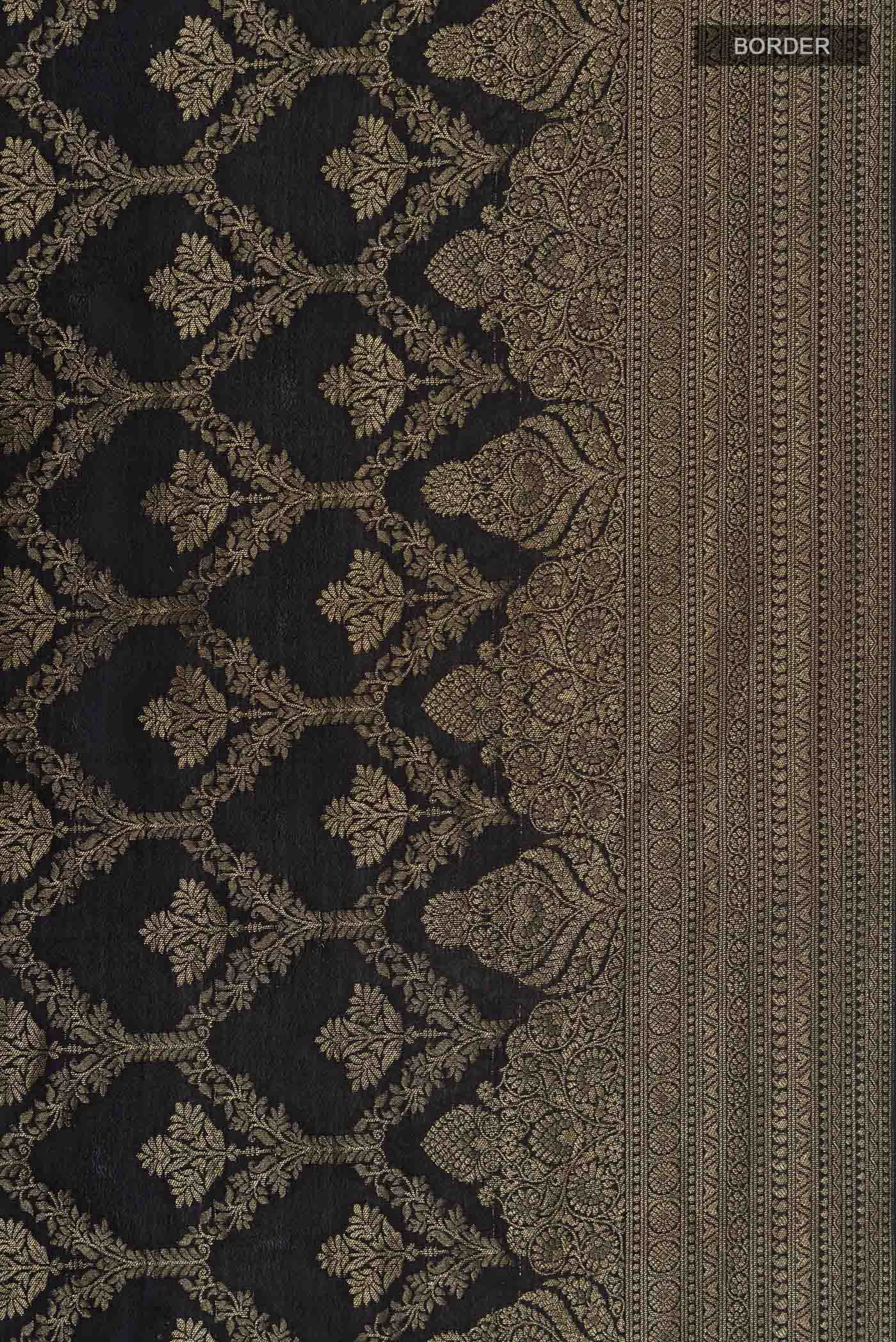 Black Mysore Crepe Saree - Image 4