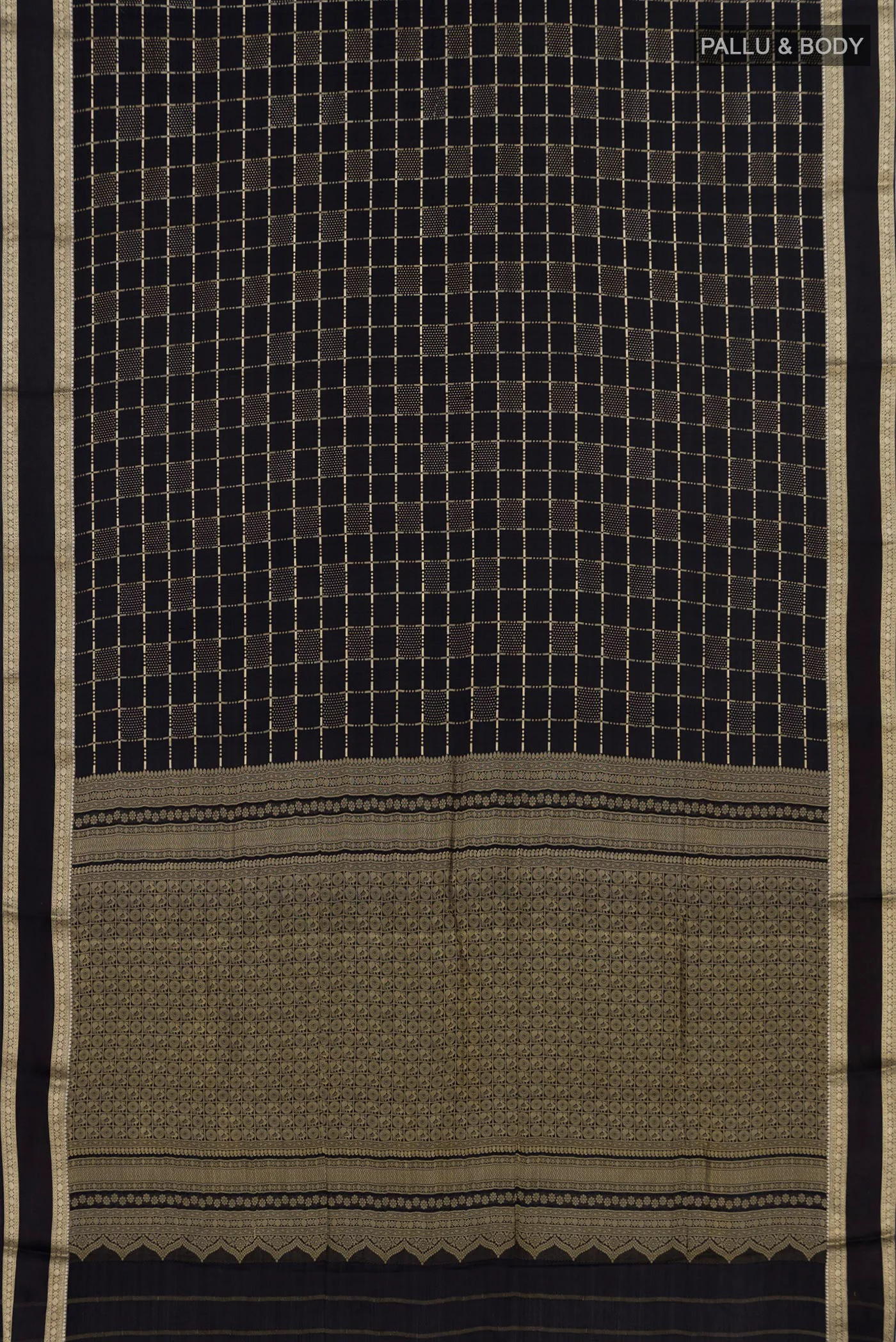 Black Mysore Crepe Saree - Image 5