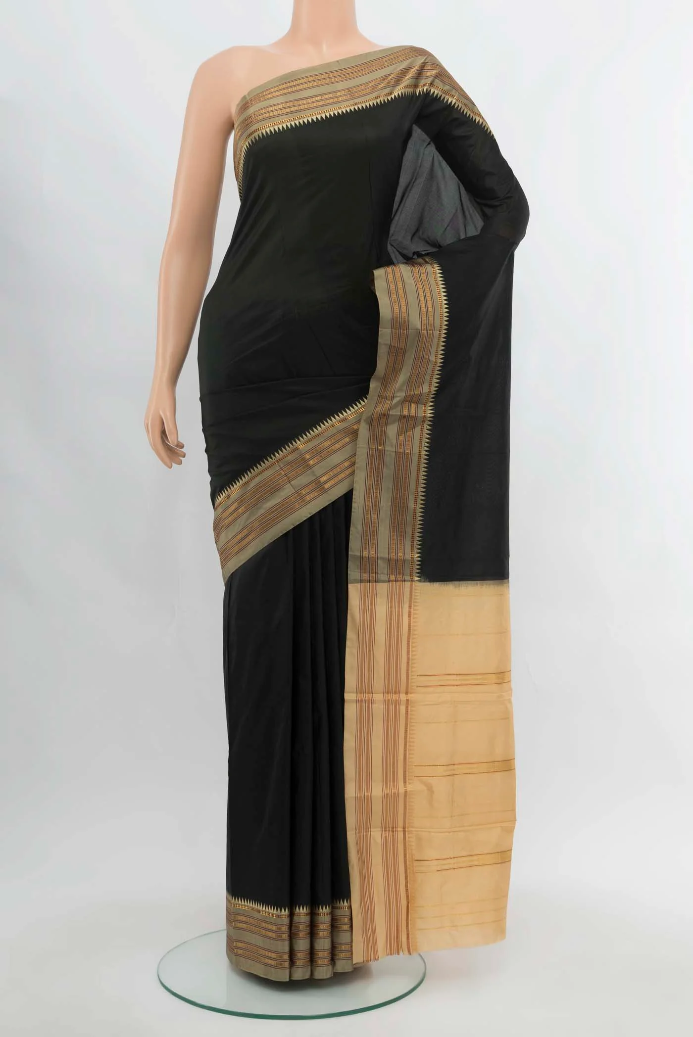 Black Narayanpet Silk Saree