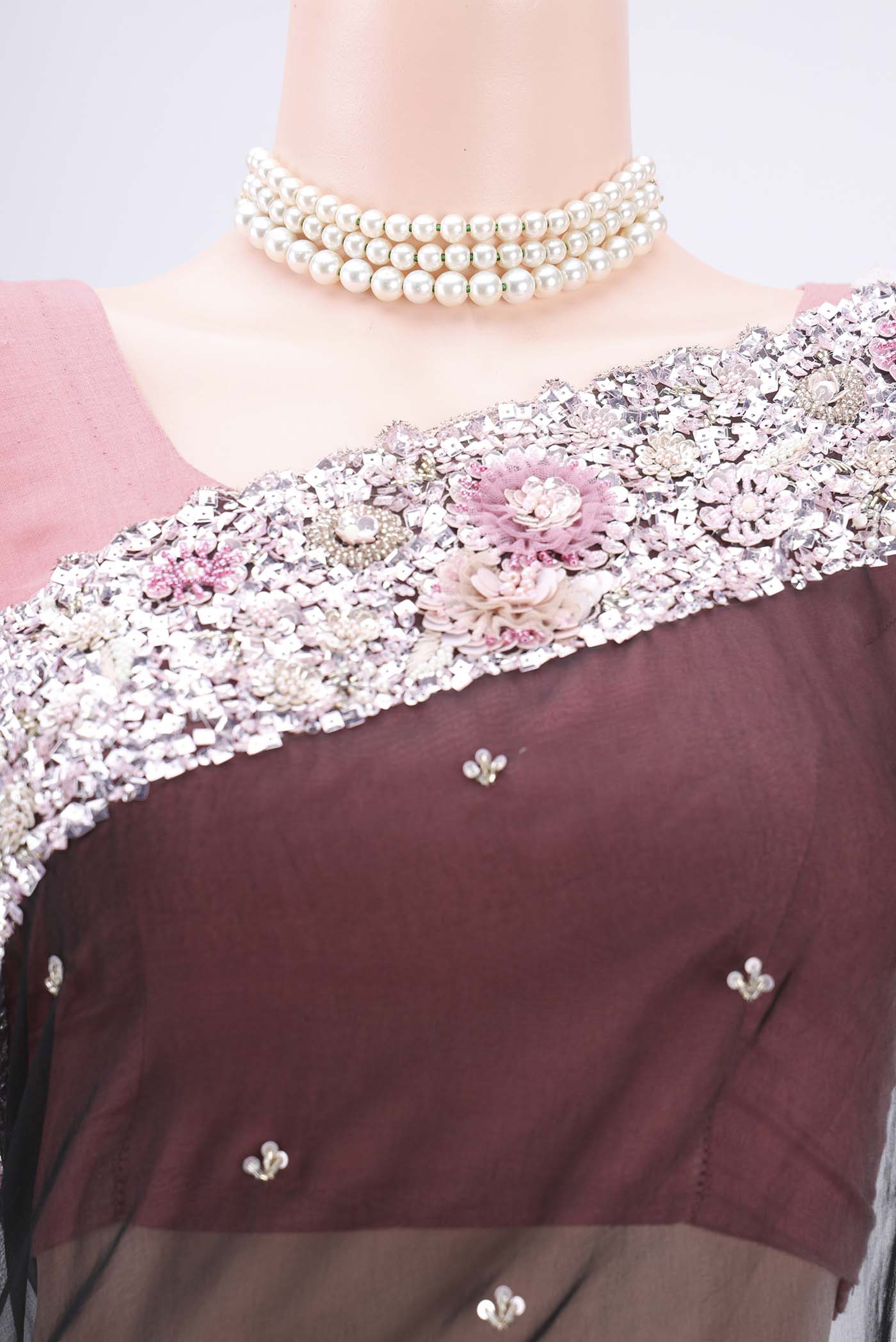 Black Organza Silk Saree - Image 2