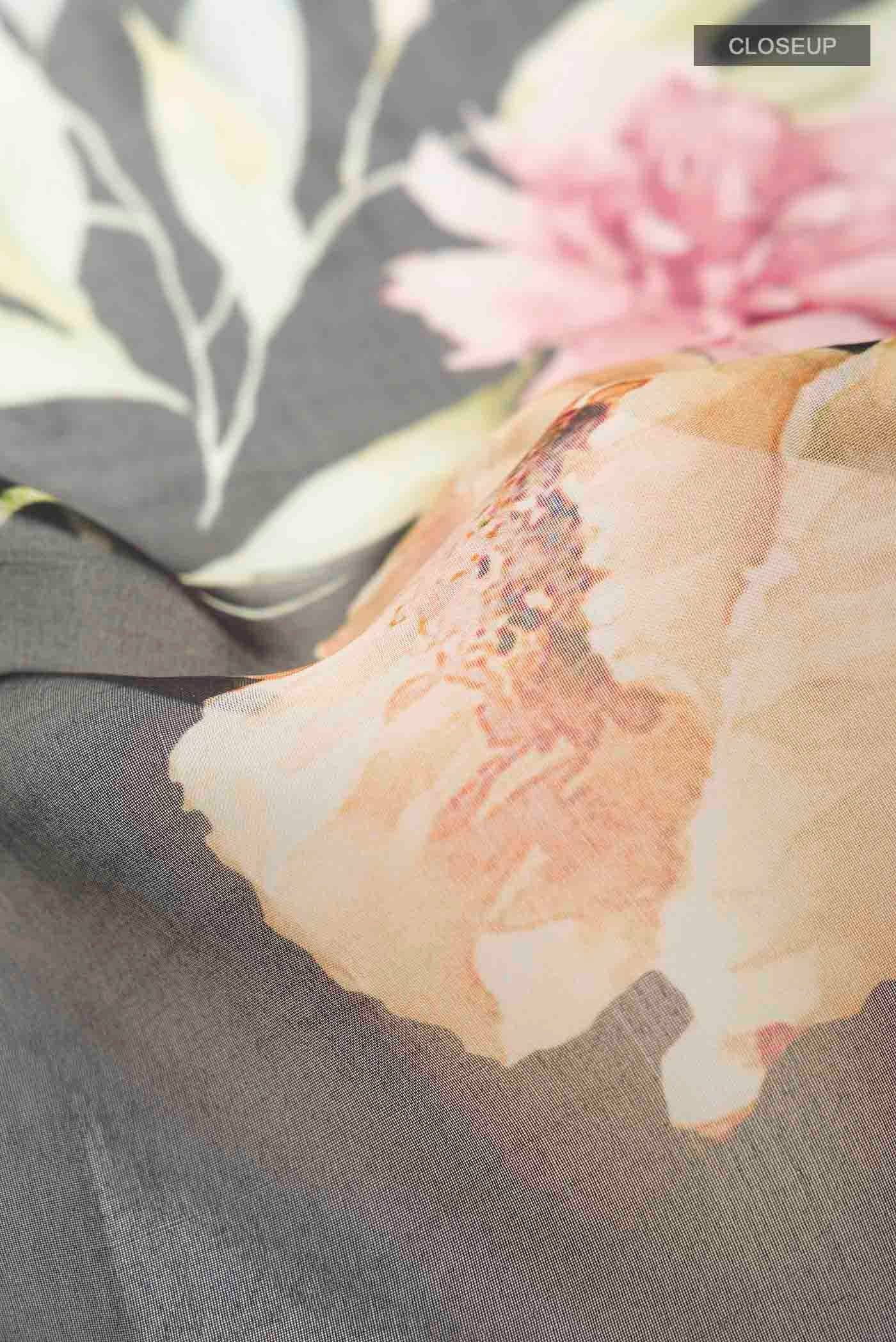 Black Organza Silk Saree - Image 2
