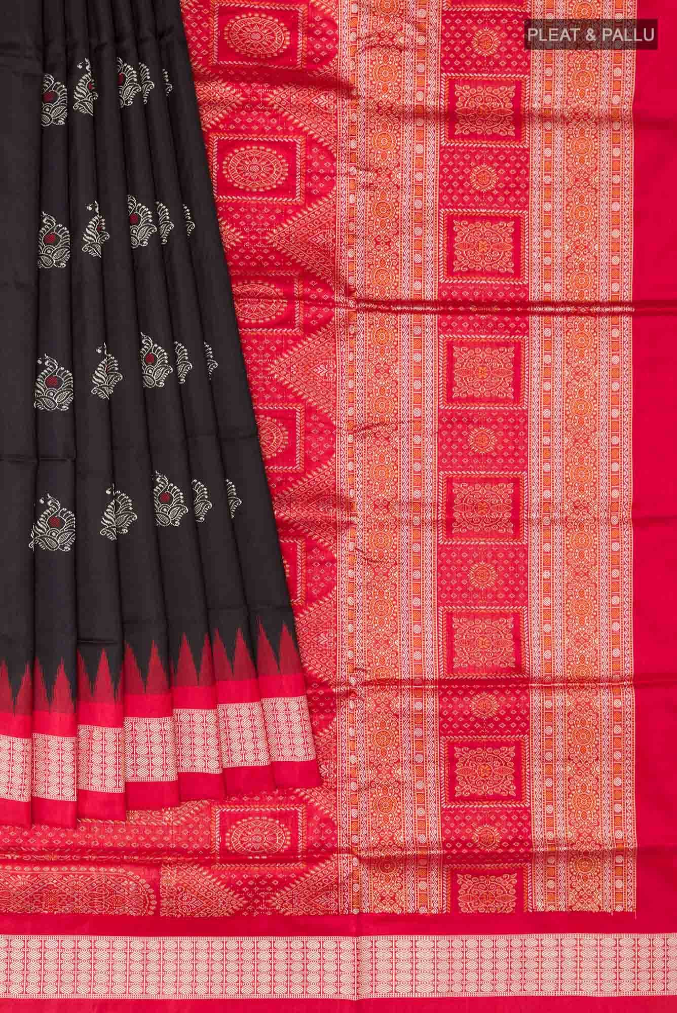 Black Orissa Ikat Saree - Image 2