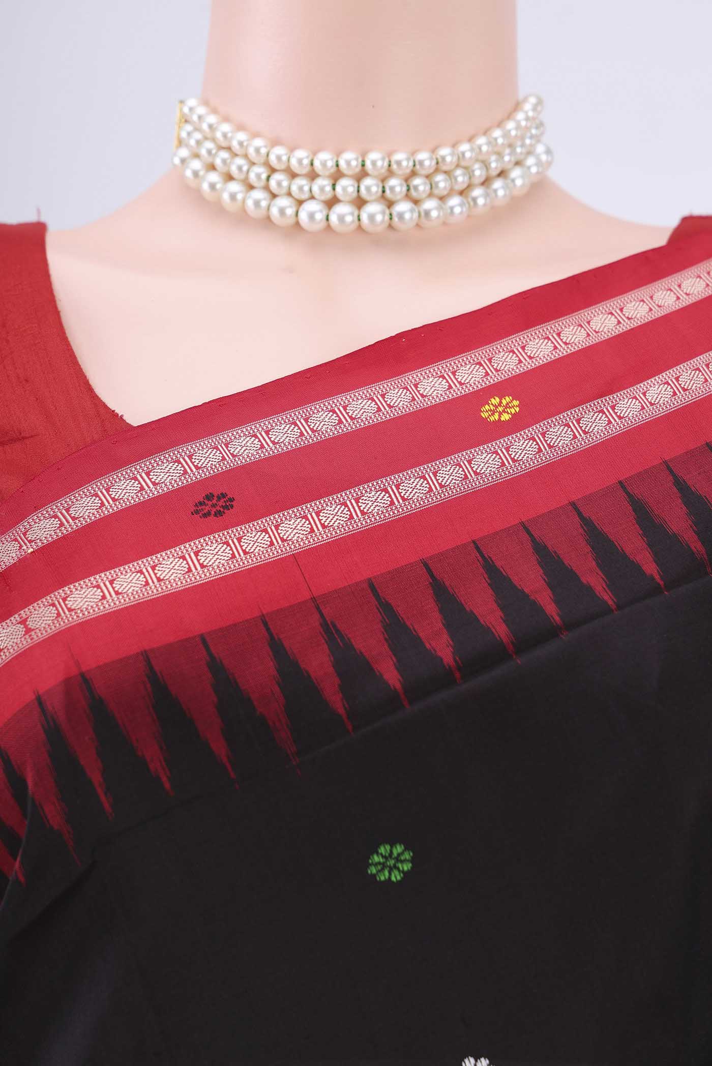 Black Orissa Silk Saree - Image 2