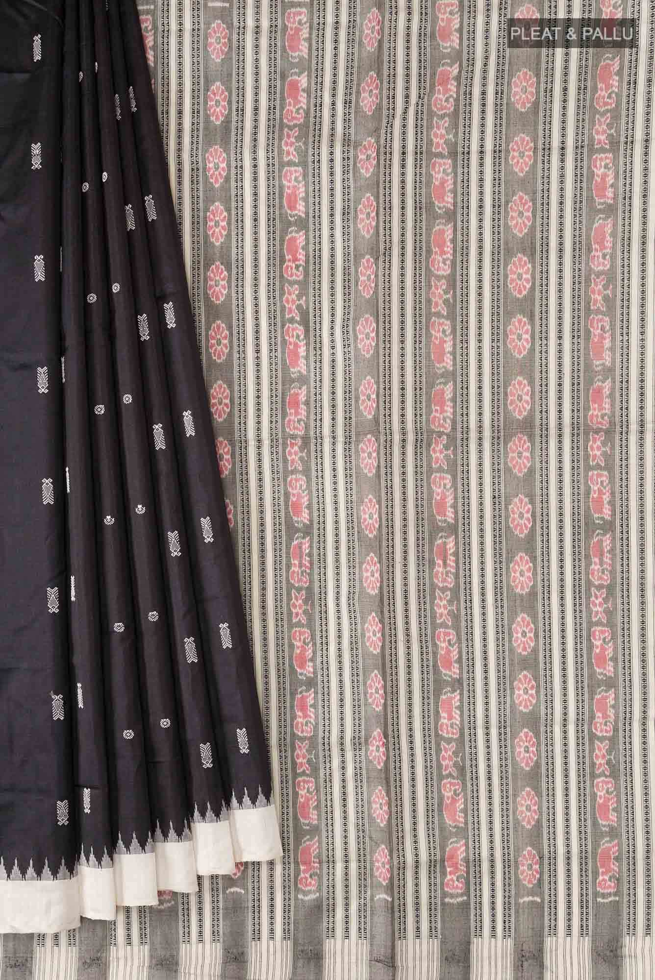 Black Orissa Silk Saree - Image 2