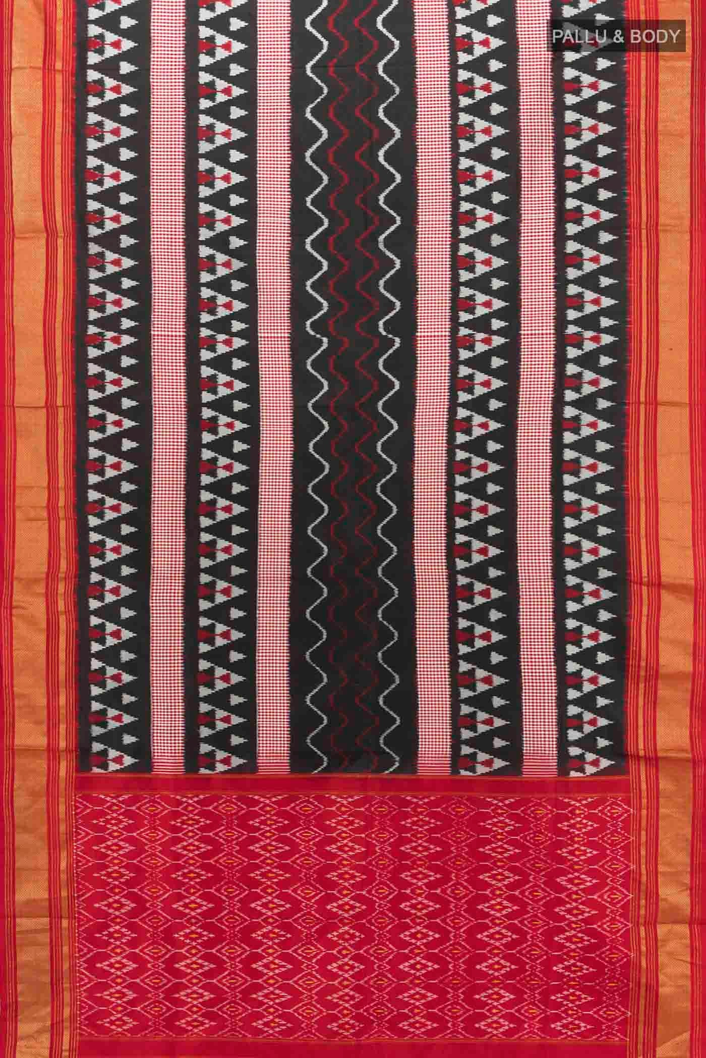 Black Pochampally Silk Saree - Image 5