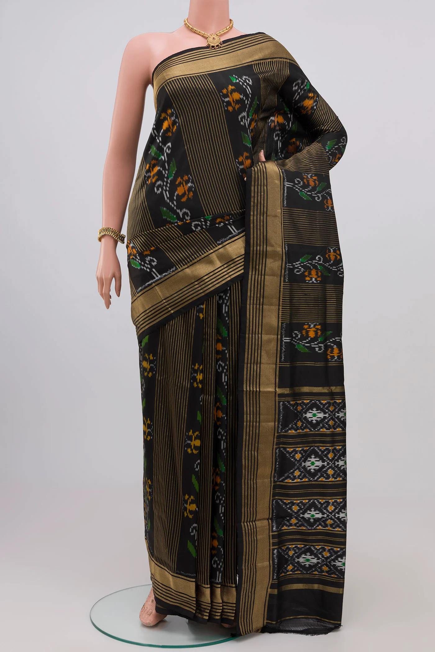 Black Pochampally Silk Saree