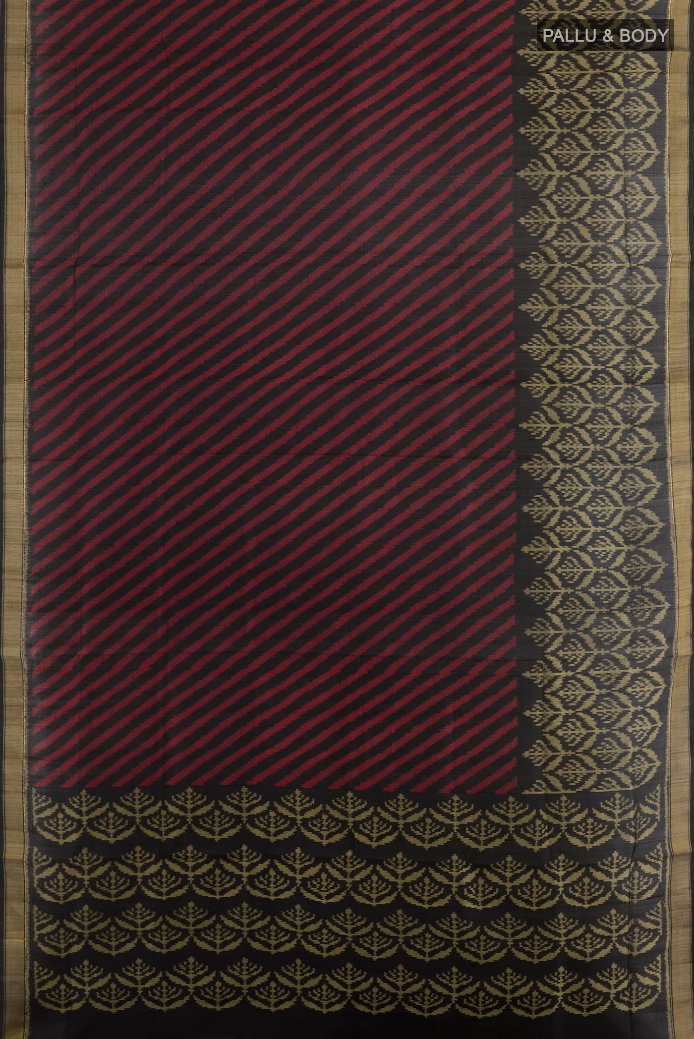 Black Rajkot Patola Silk Saree - Image 3