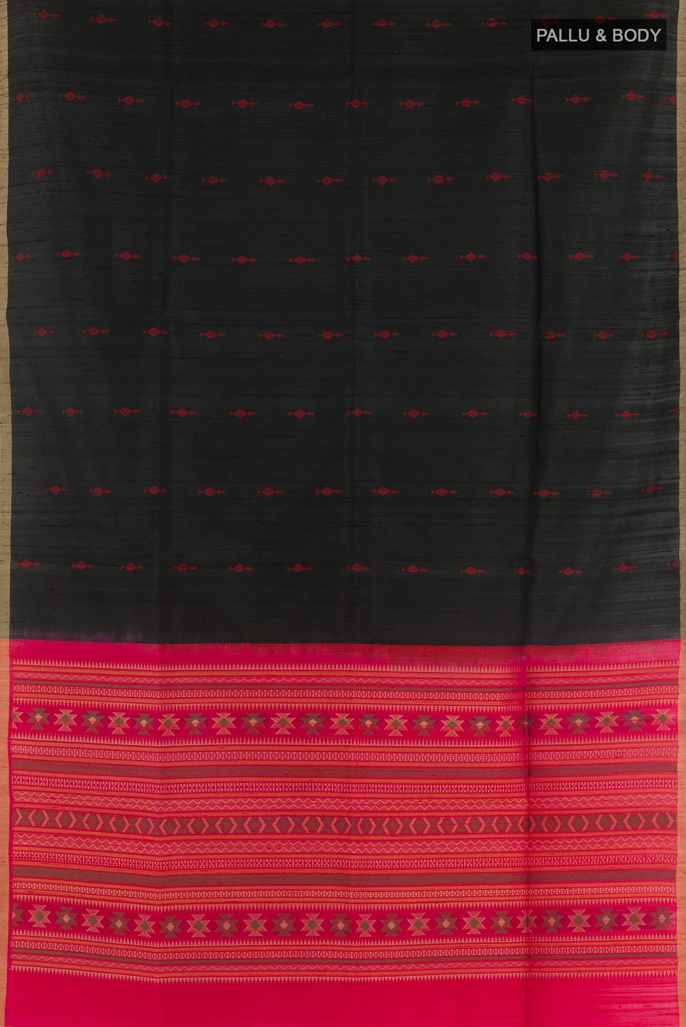 Black Raw Silk Saree - Image 3