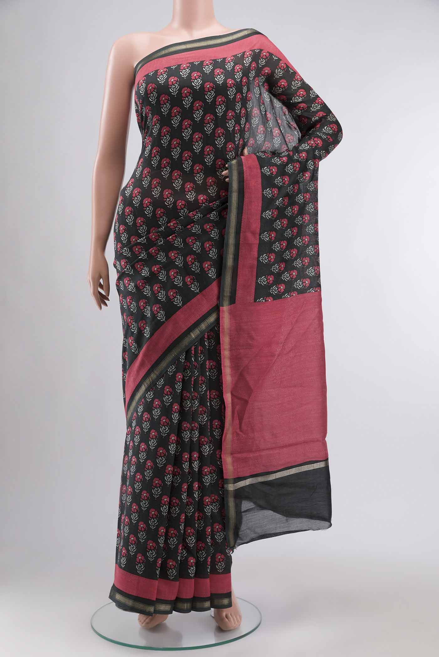 Black Silk Cotton Saree