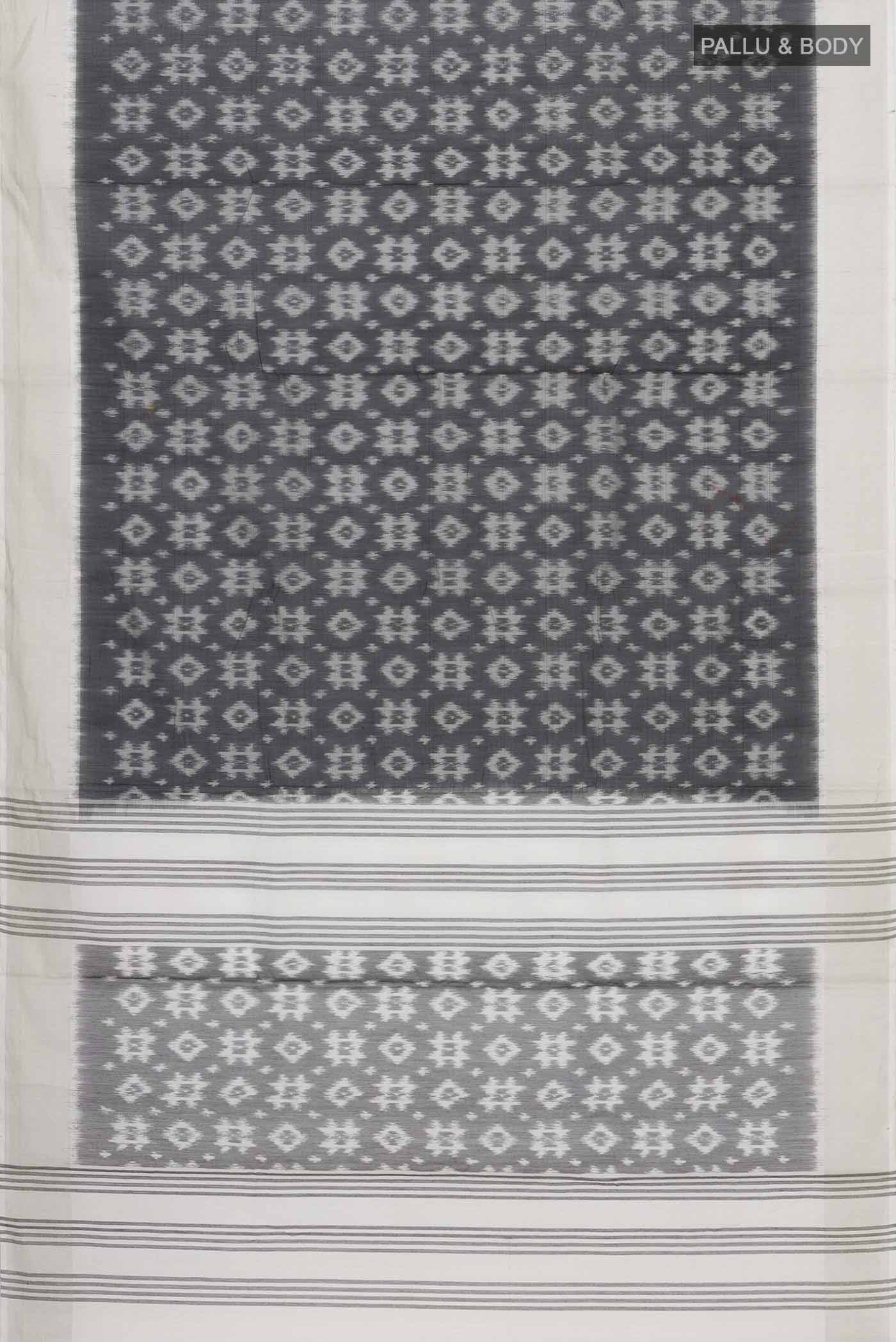 Black Silk Cotton Saree - Image 3