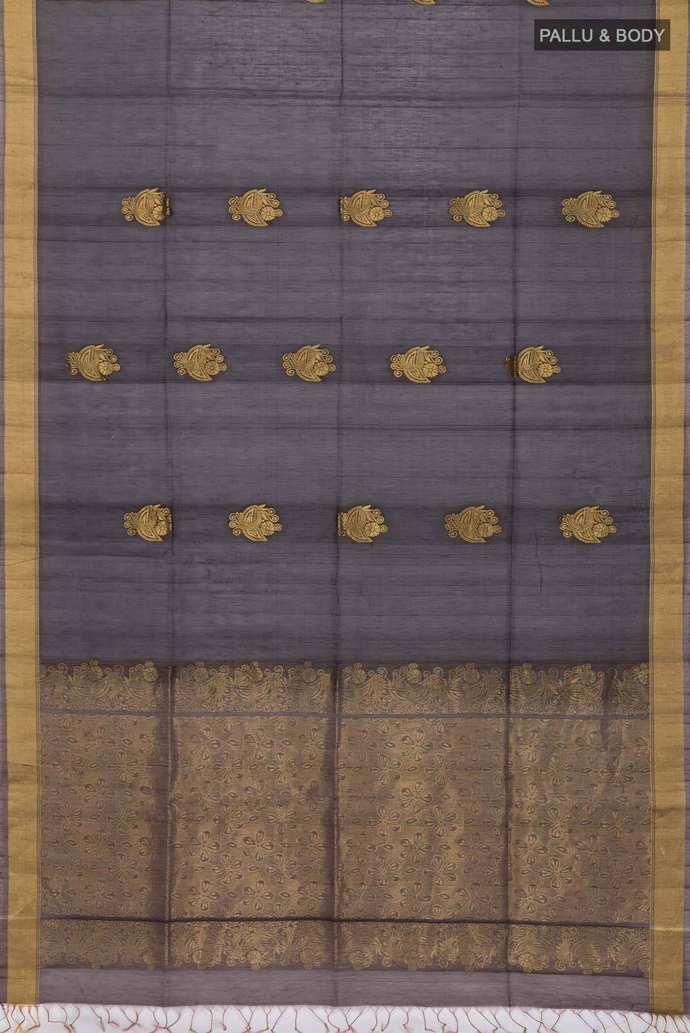 Black Silk Cotton Saree - Image 2
