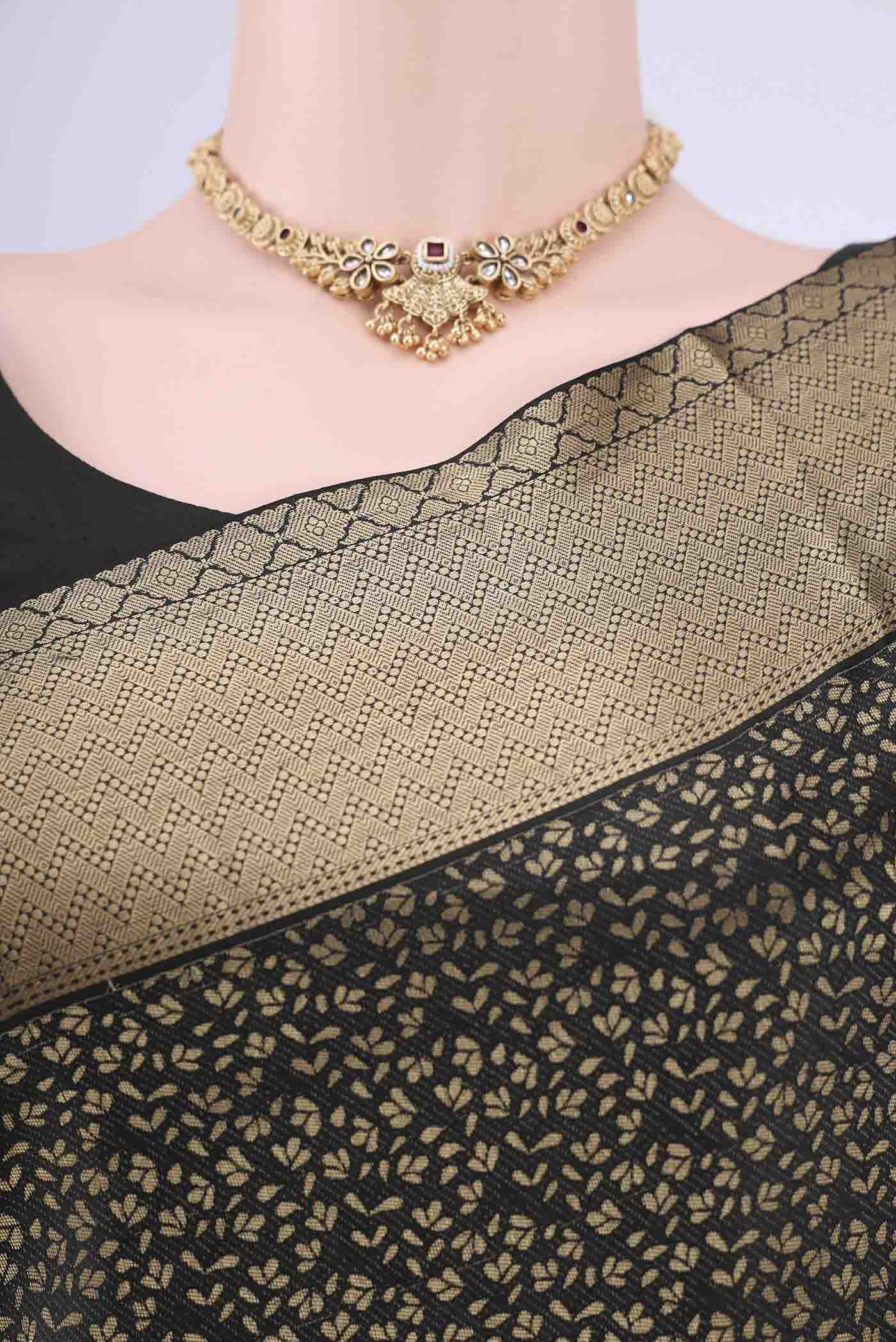 Black Soft Silk Saree - Image 2