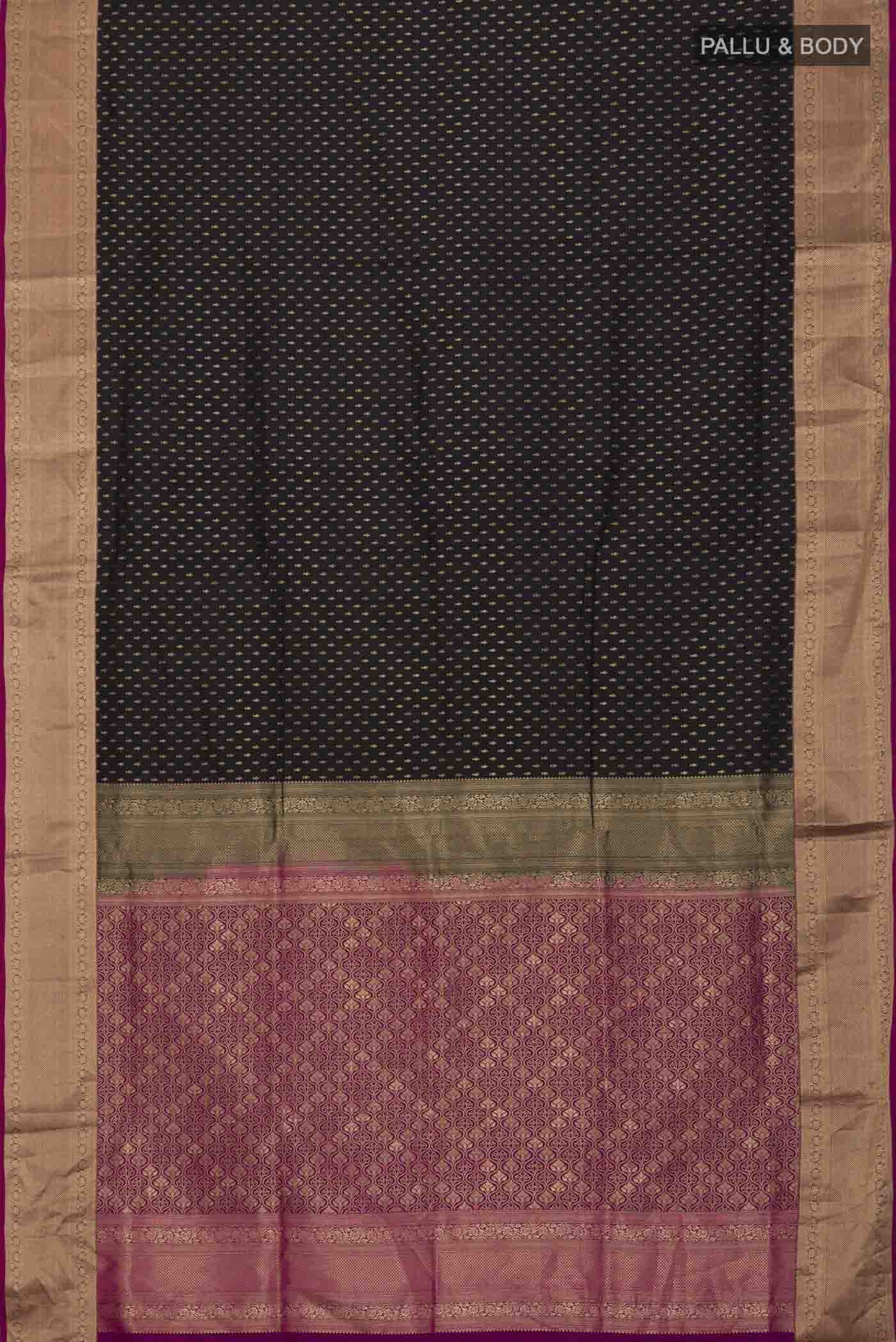 Black Soft Silk Saree - Image 5
