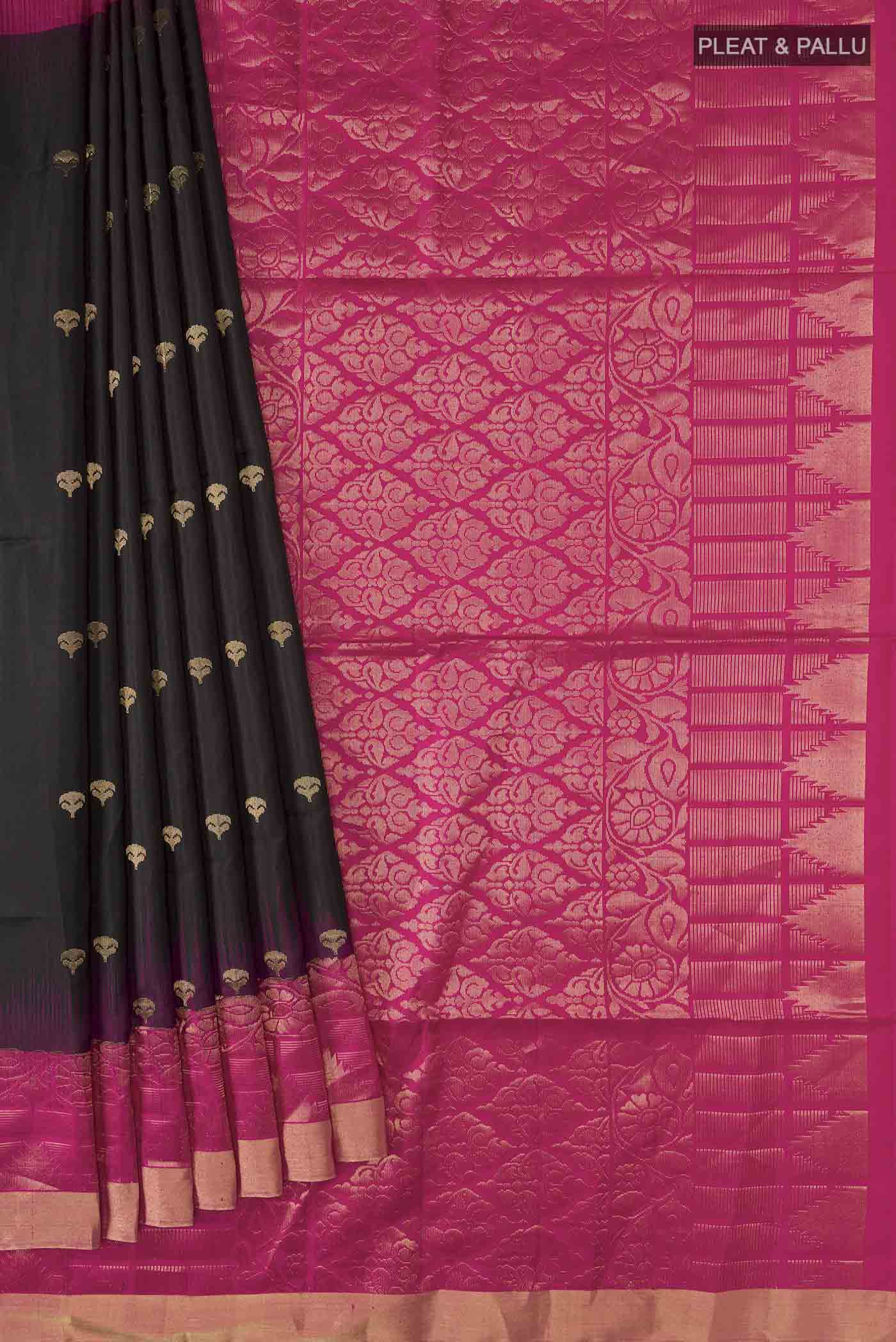 Black Soft Silk Saree - Image 4