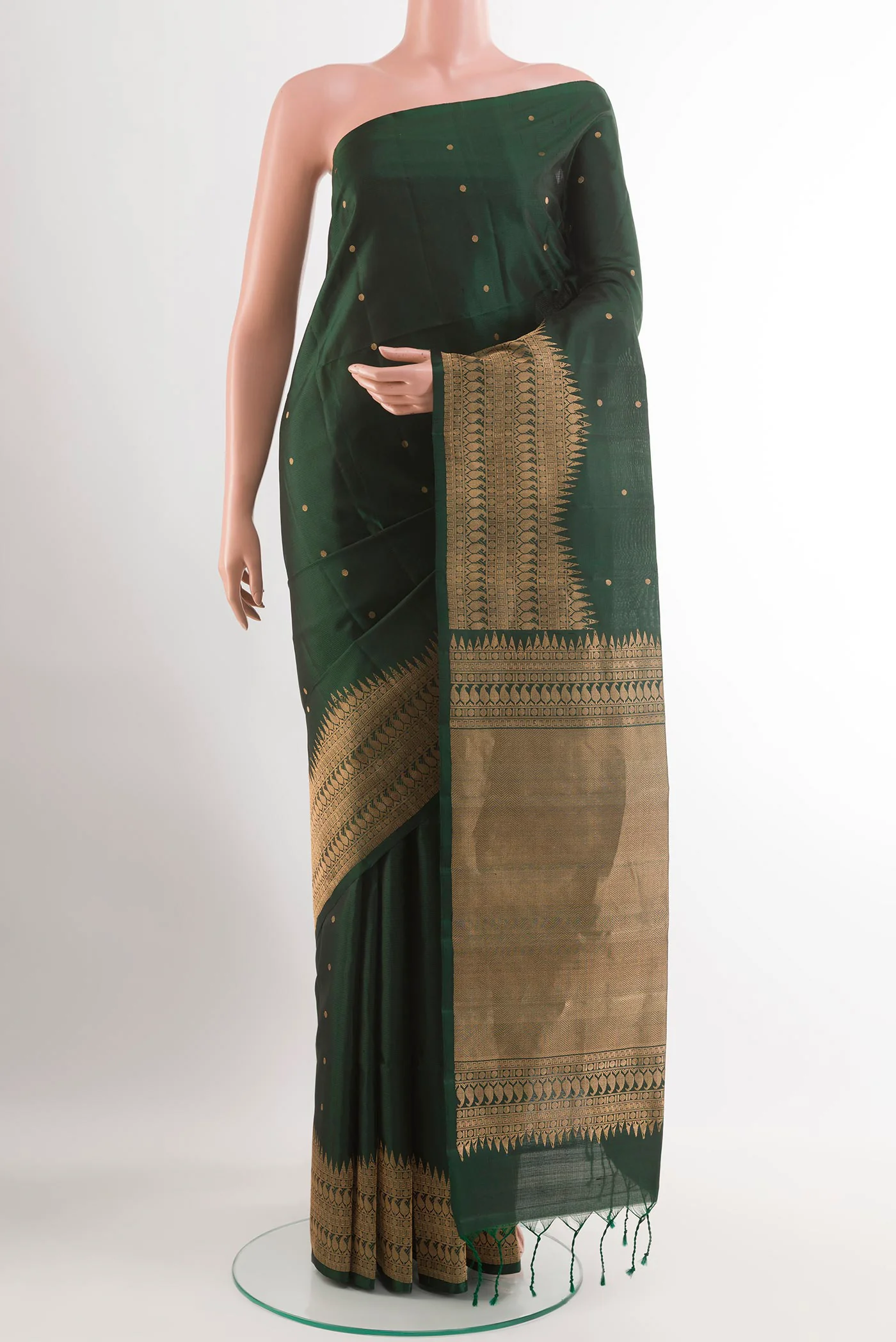 Bottle Green Soft Silk Saree