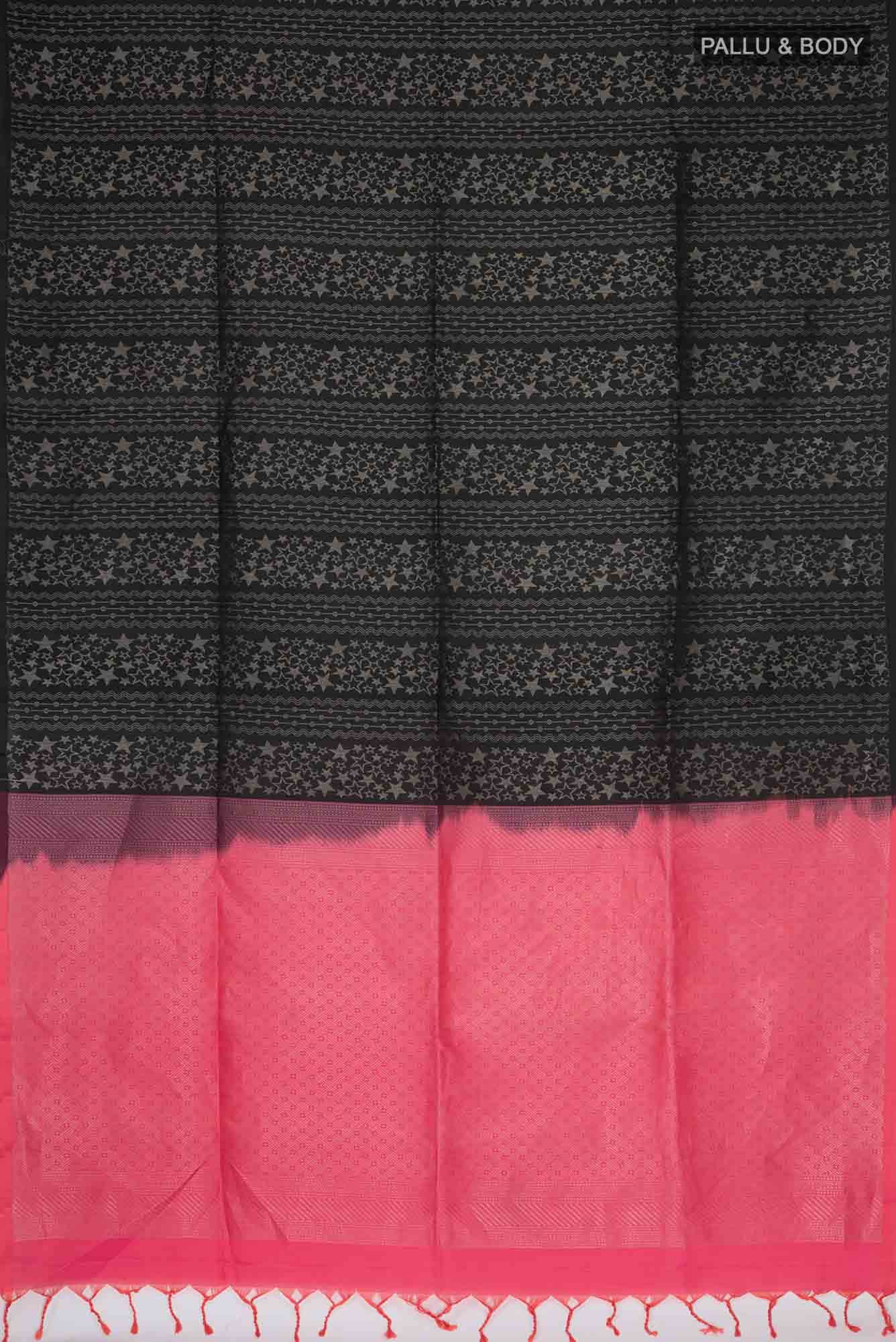 Black Soft Silk Saree - Image 4