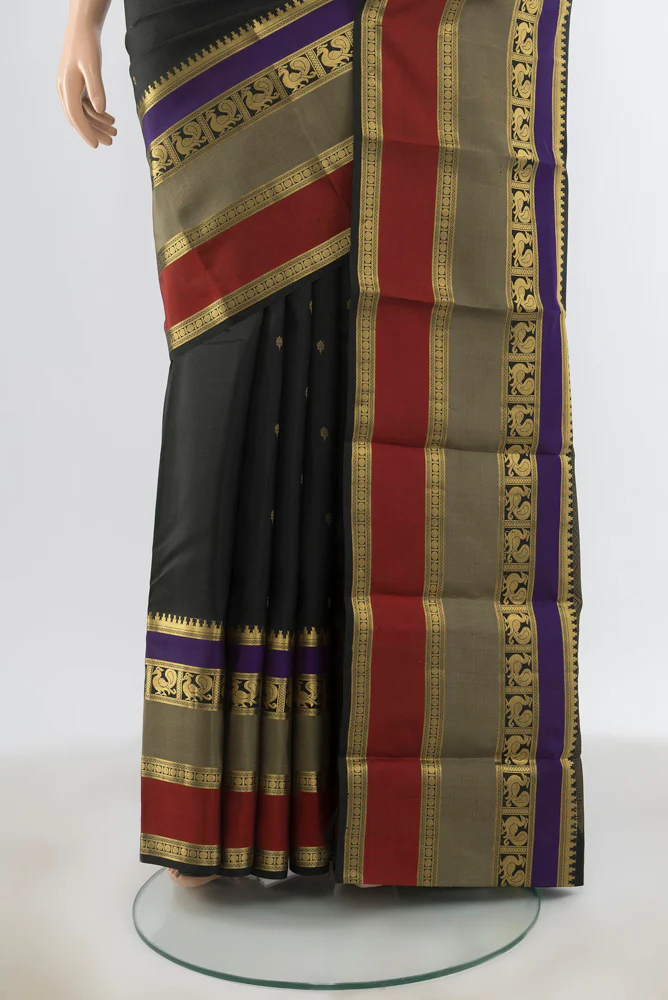 Black Soft Silk Saree - Image 3