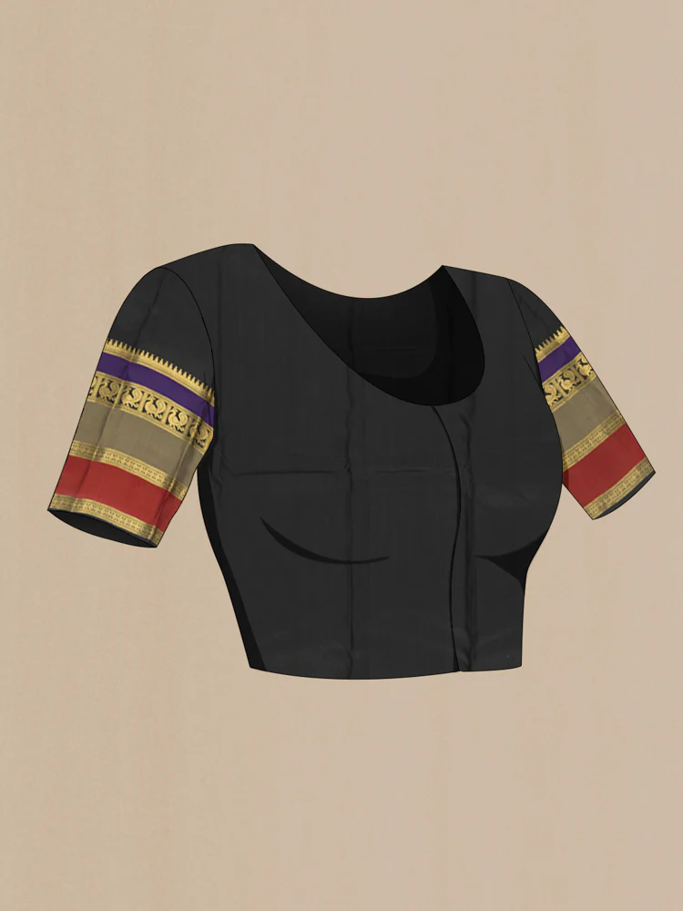 Black Soft Silk Saree - Image 4