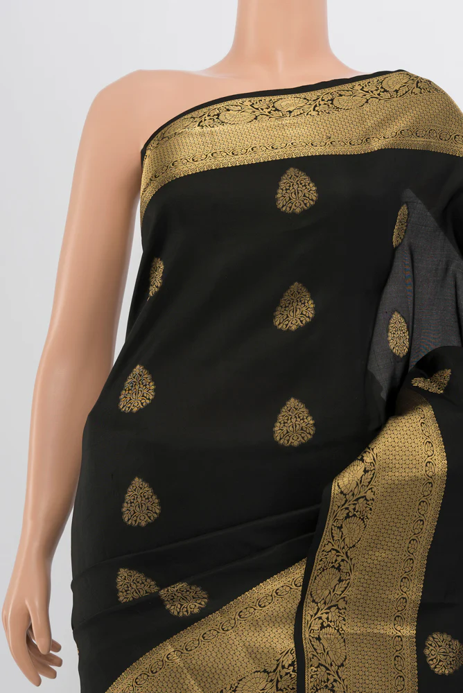 Black Soft Silk Saree - Image 2