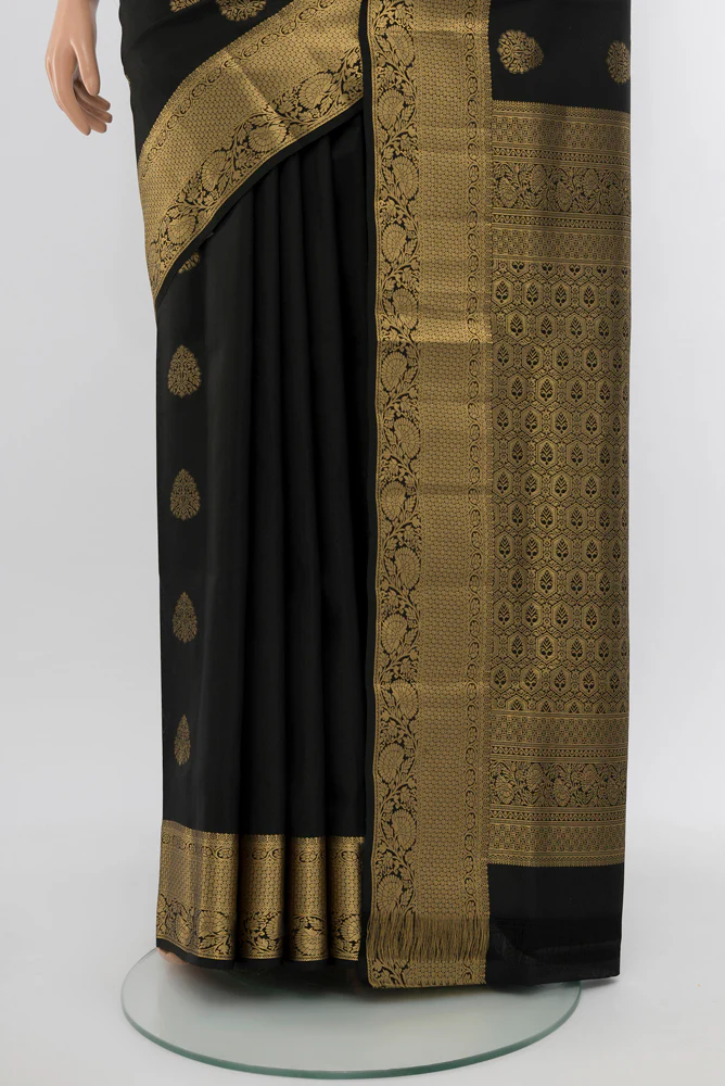 Black Soft Silk Saree - Image 3