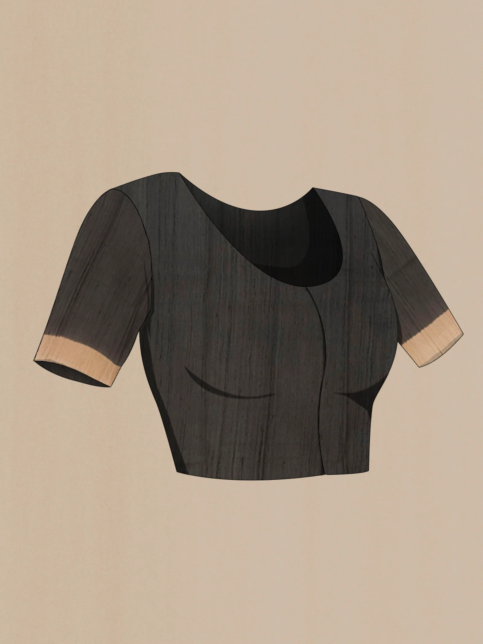 Black Tussar Silk Saree - Image 2