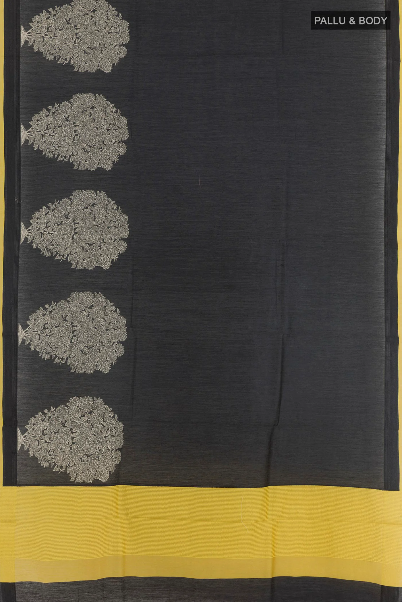 Black Tussar Silk Saree - Image 3