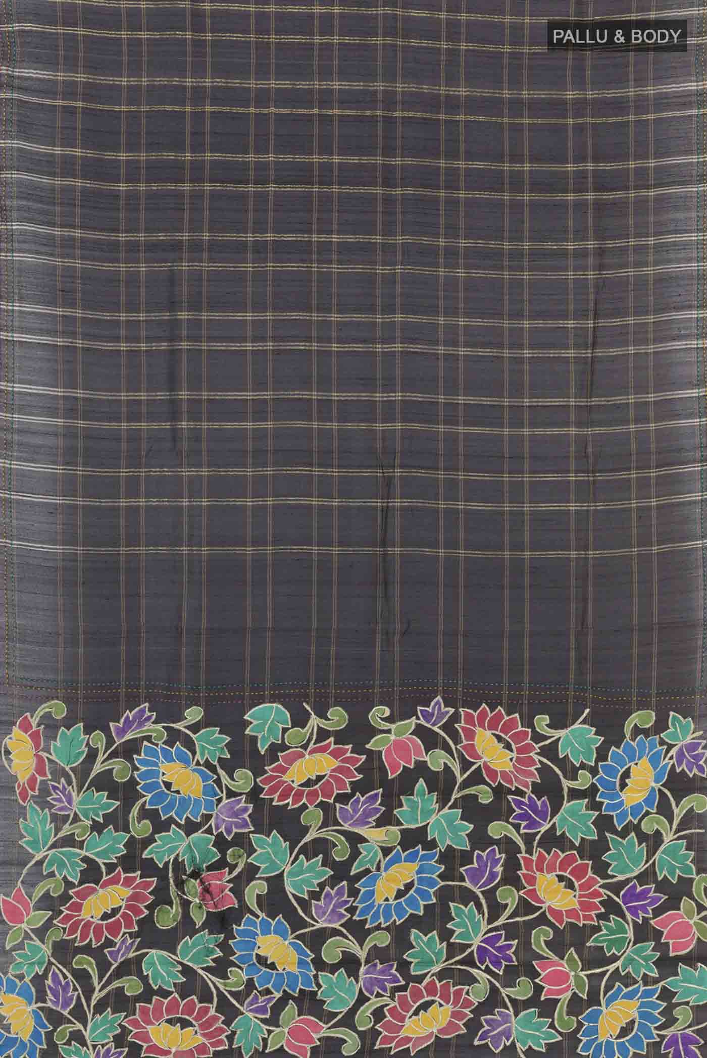 Black Tussar Saree - Image 4