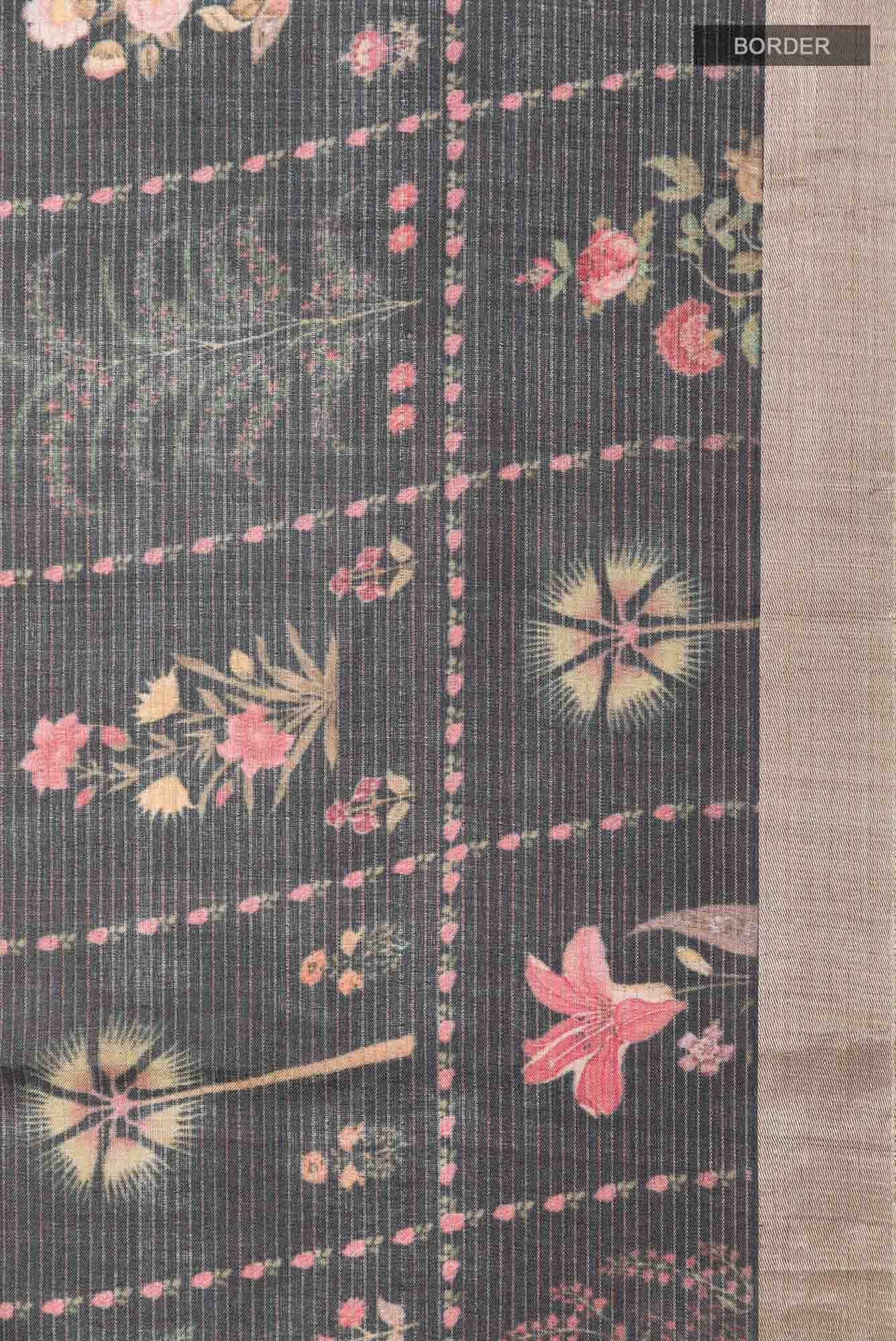 Black Tussar Saree - Image 5