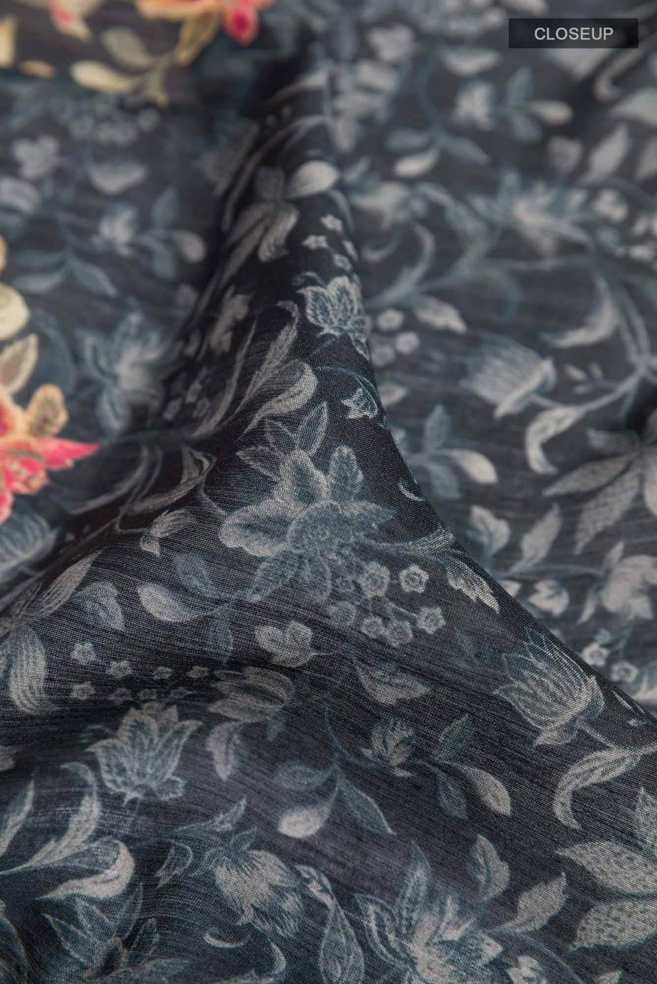 Black Tussar Saree - Image 2