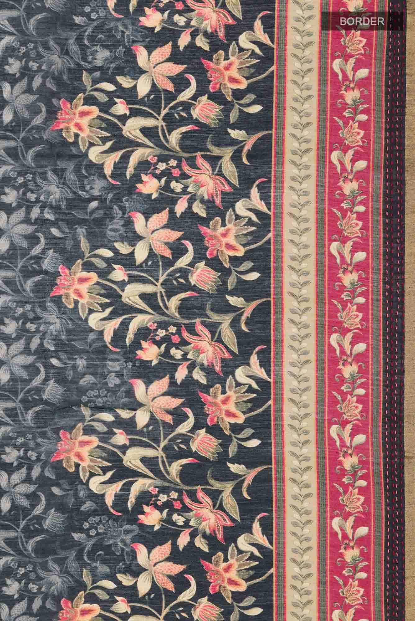 Black Tussar Saree - Image 4